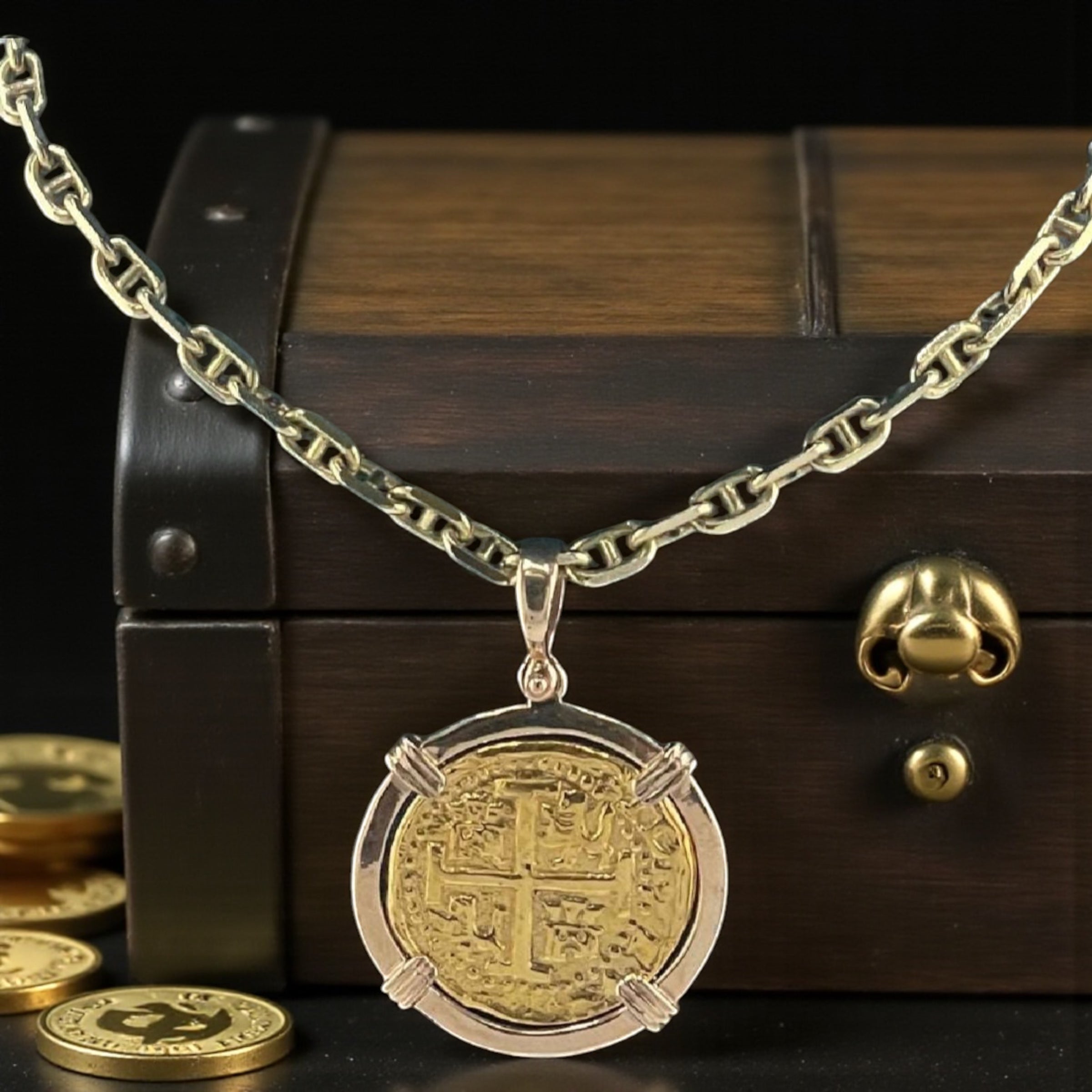ATOCHA SHIPWRECK GOLD COIN PENDANT HANDMADE WITH 14k SOLID GOLD