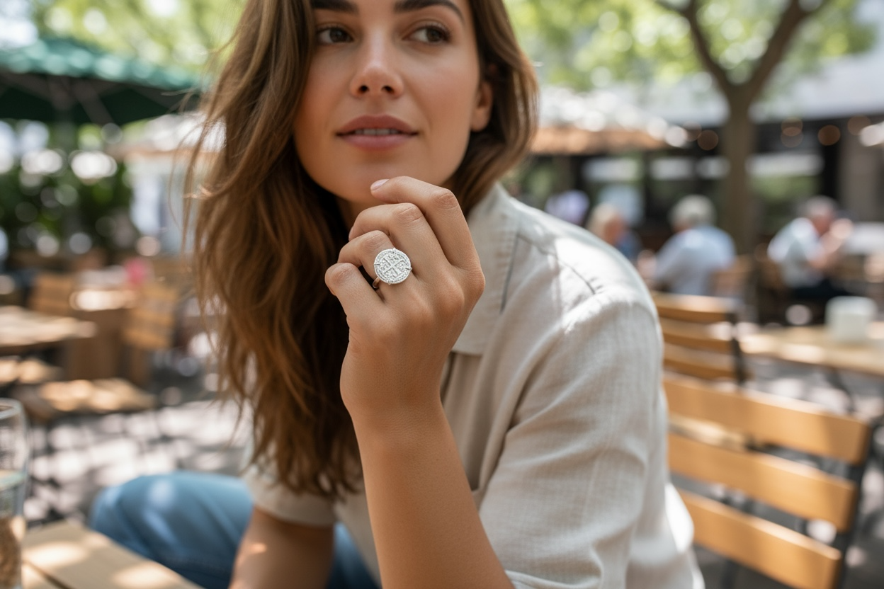 ATOCHA SILVER COIN RING