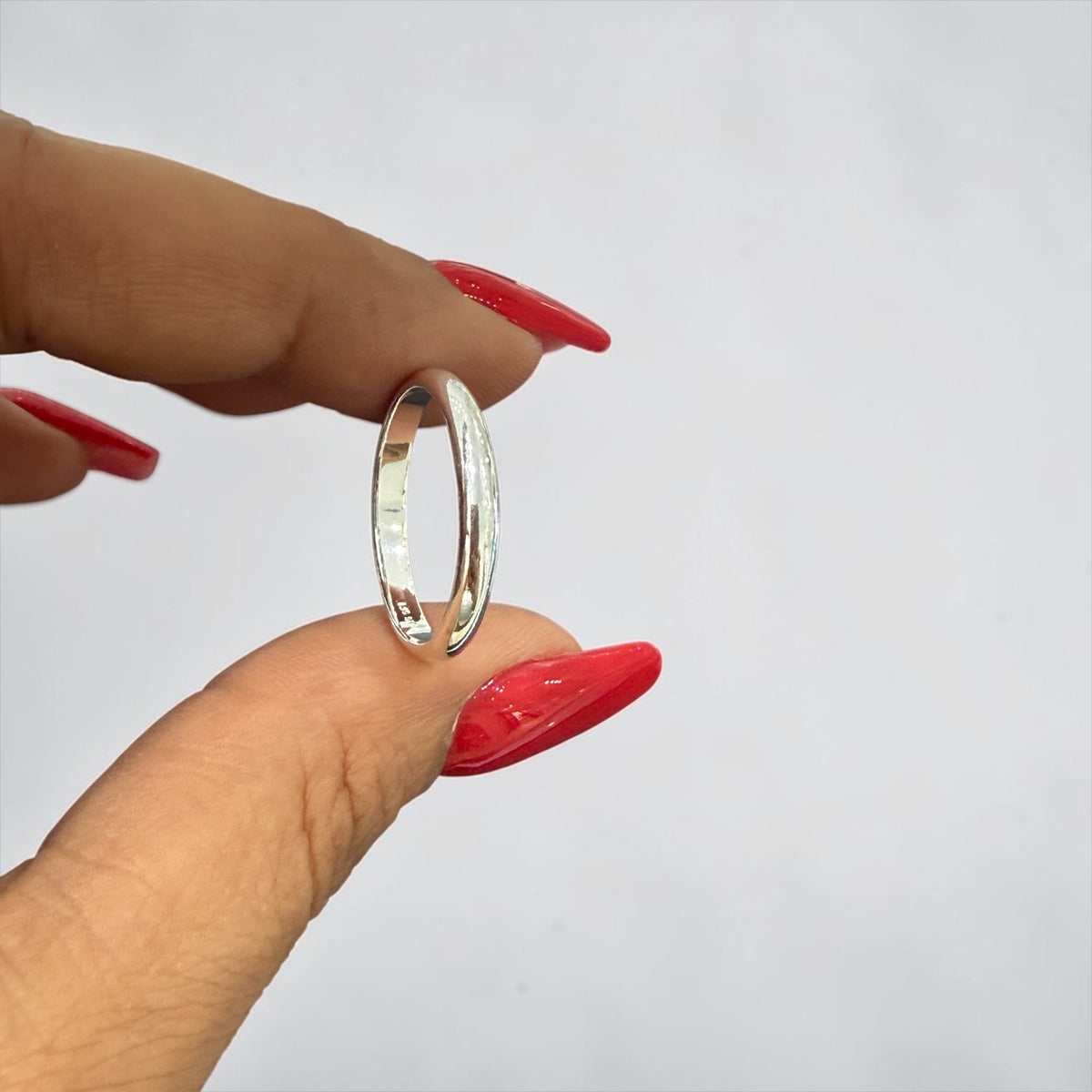 925 solid sterling silver 2.7mm band unisex