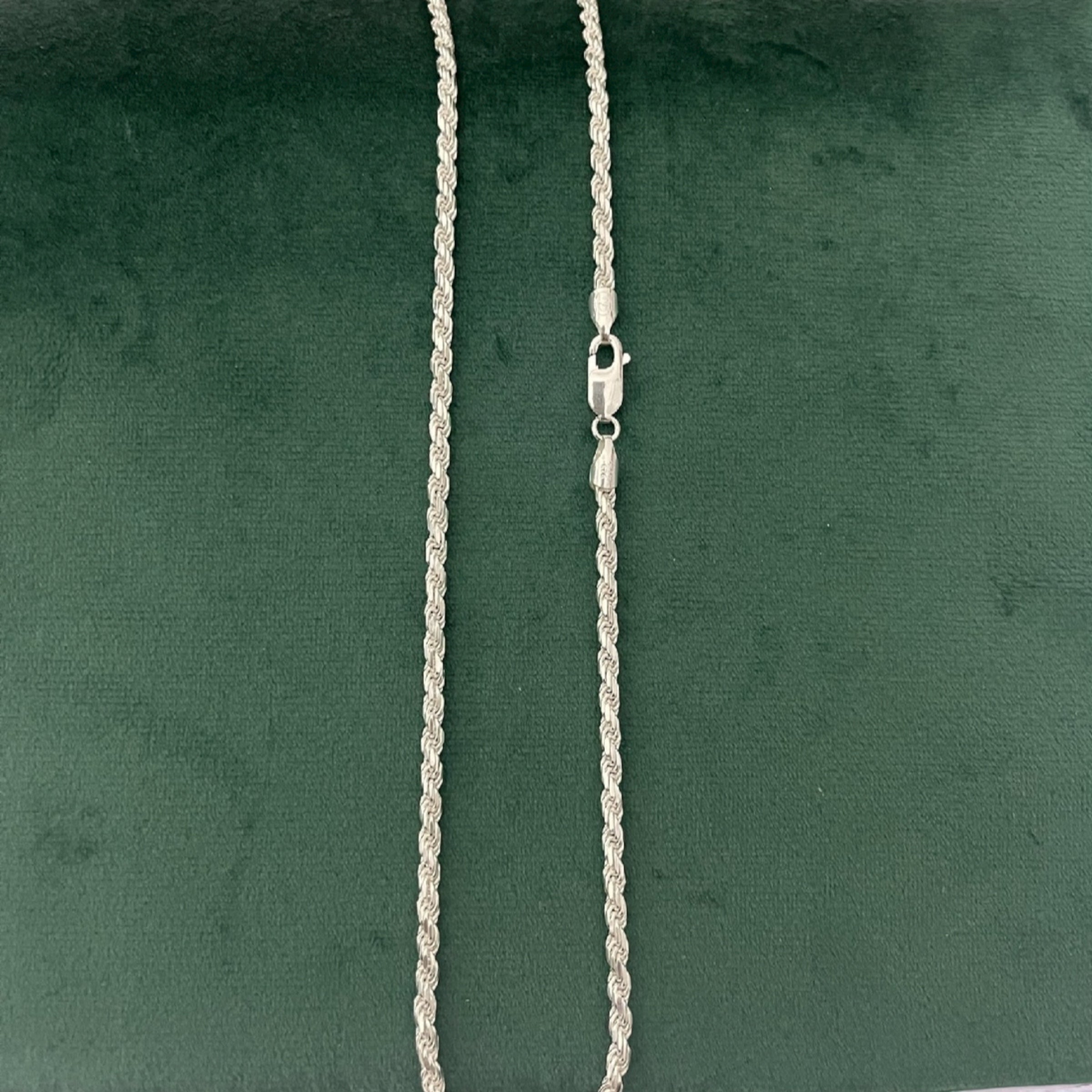 925 ITALIAN SOLID STERLING SILVER ROPE CHAIN 3MM