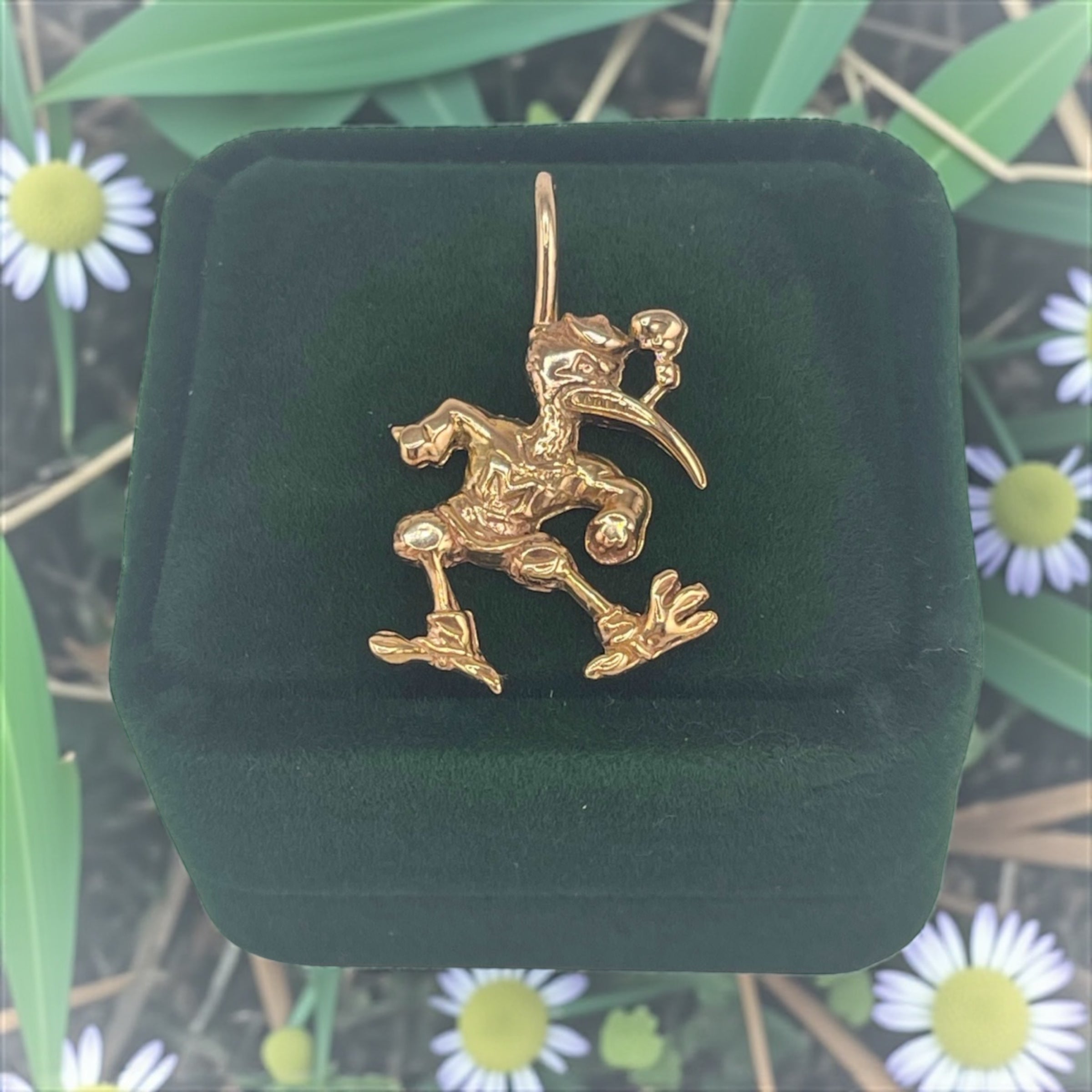 14K REAL GOLD HANDMADE MIAMI HURRICANE PENDANT