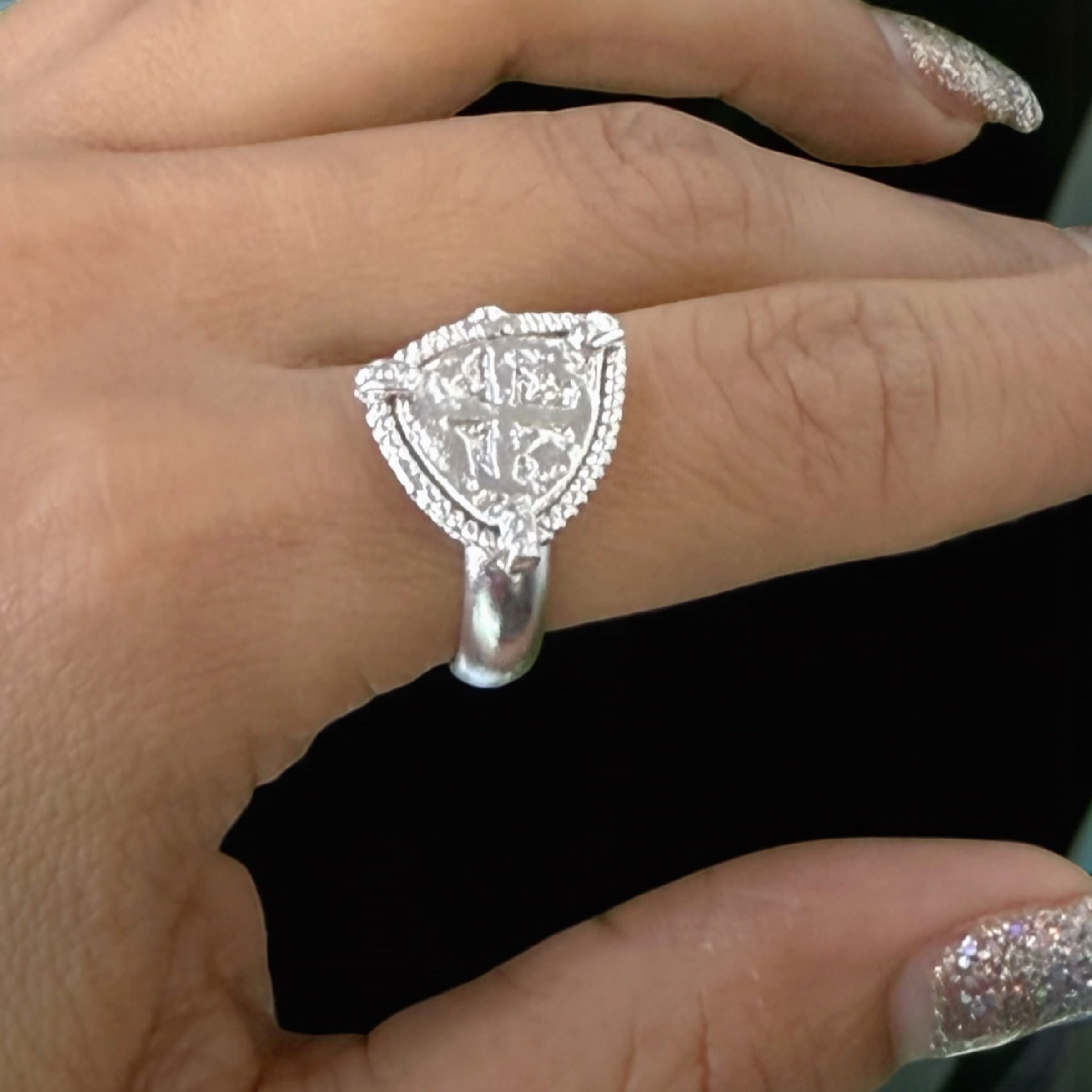 ATOCHA SILVER COIN RING