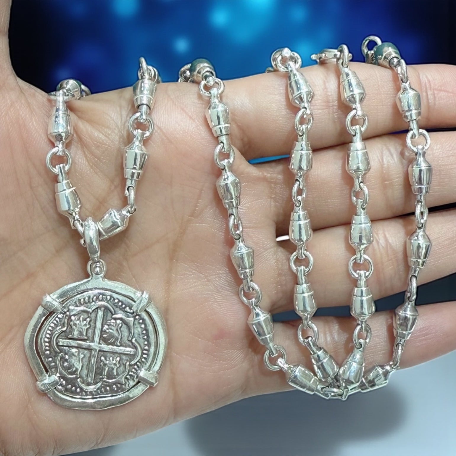ATOCHA SOLID SILVER COIN PENDANT