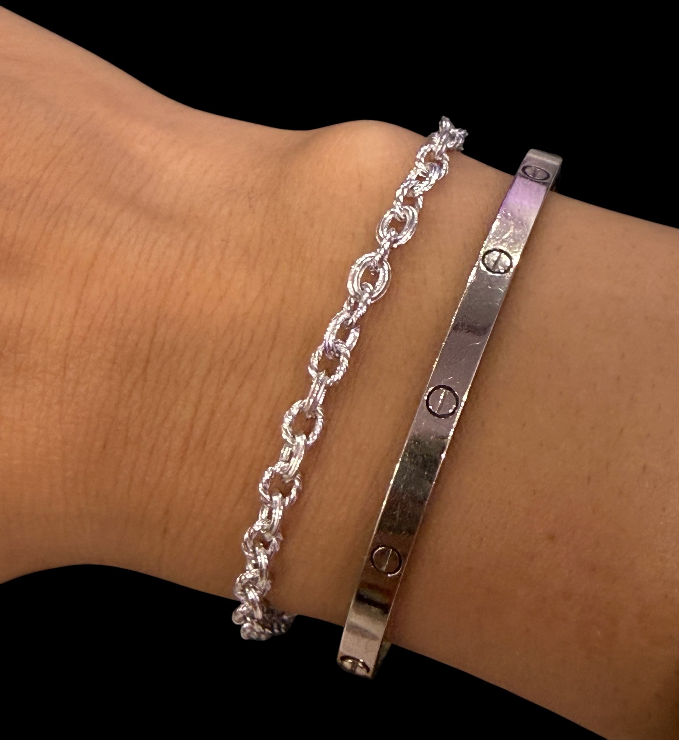 Handmade 925 sterling silver money chain 3.8mm bracelet