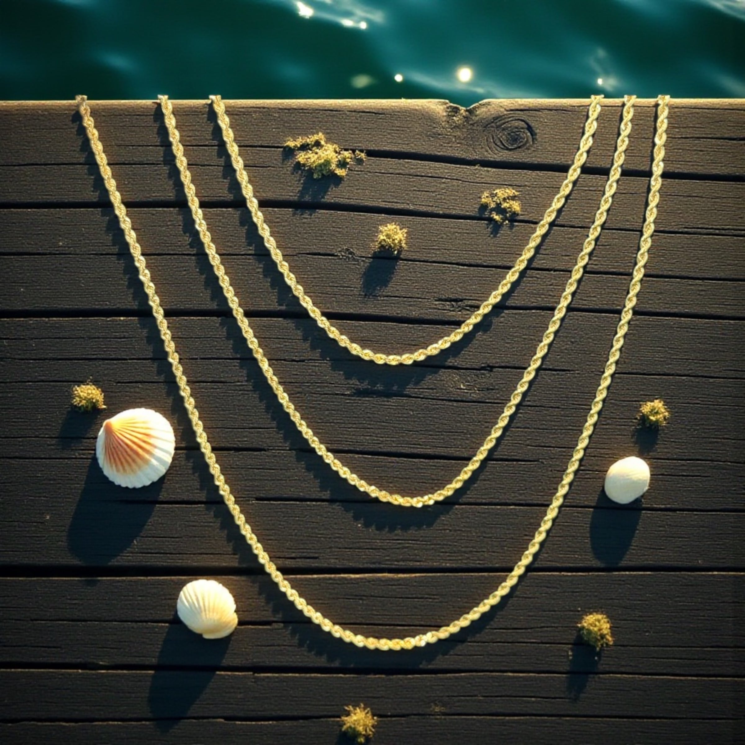 14K SOLID REAL GOLD BEAUTIFUL ROPE CHAIN 1.5MM SOLD PER PIECE