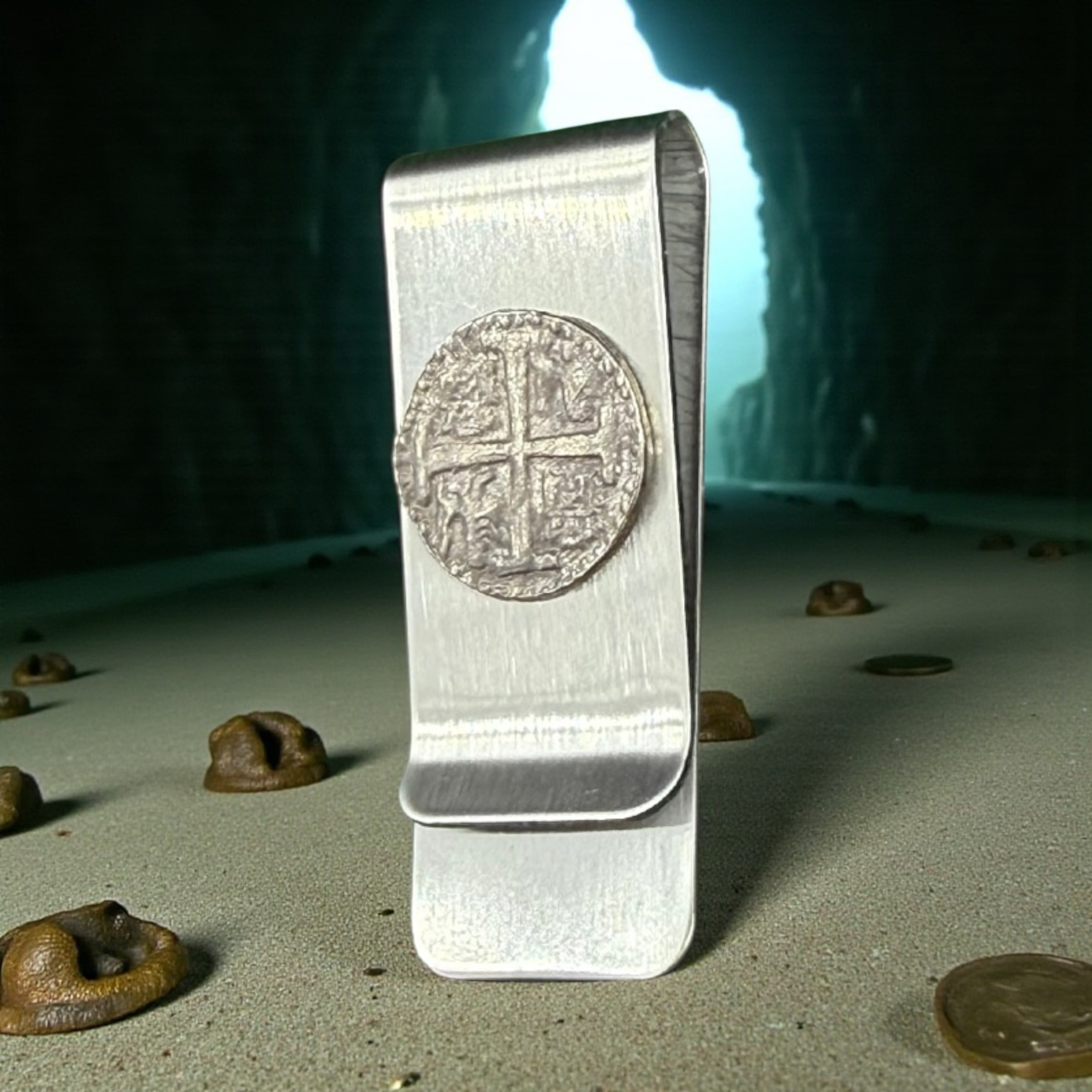 Atocha coin money clip in stainless steel