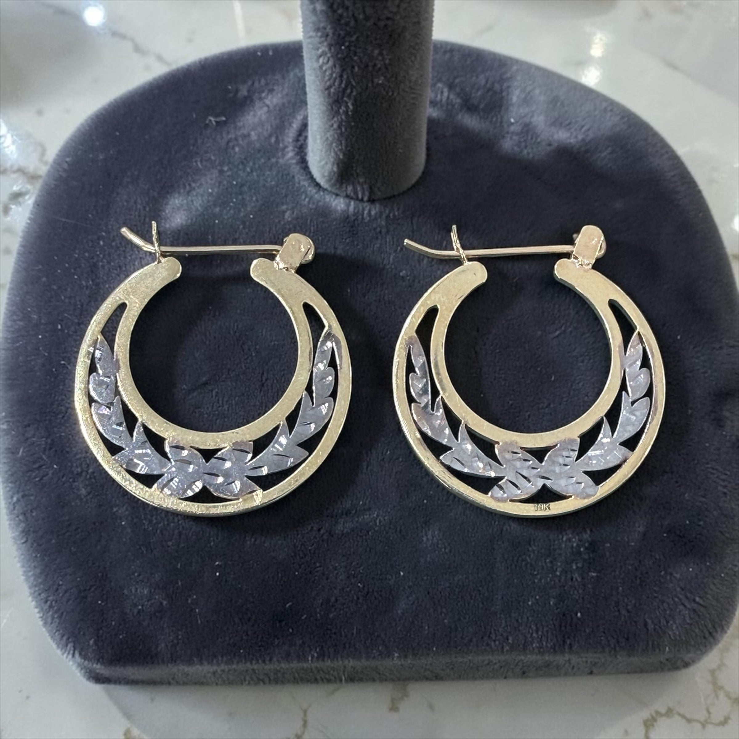10K REAL GOLD HANDMADE CUBAN HOOP EARRINGS