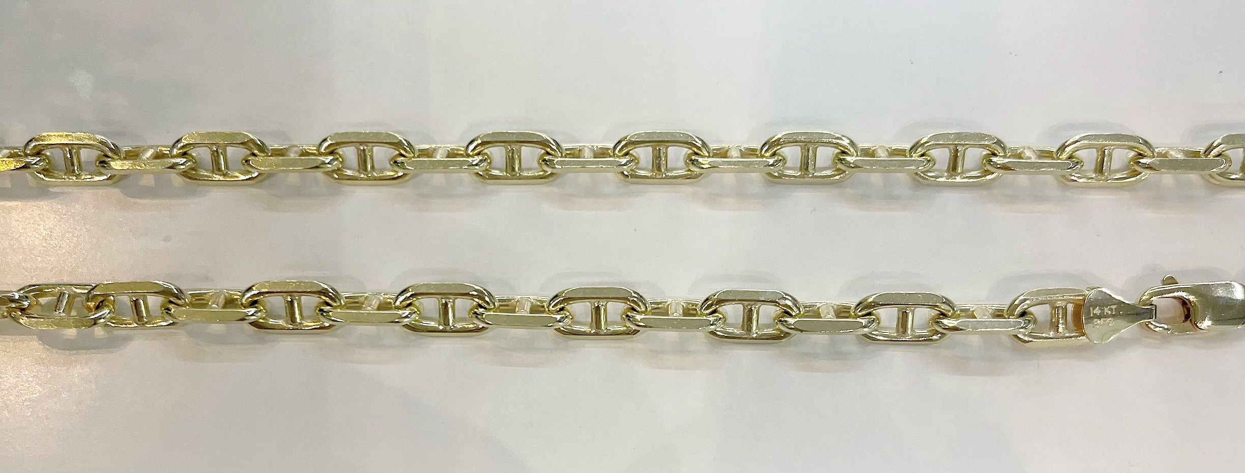 14K REAL SOLID GOLD HEAVY BEAUTIFUL ANCHOR CHAIN 5.5MM