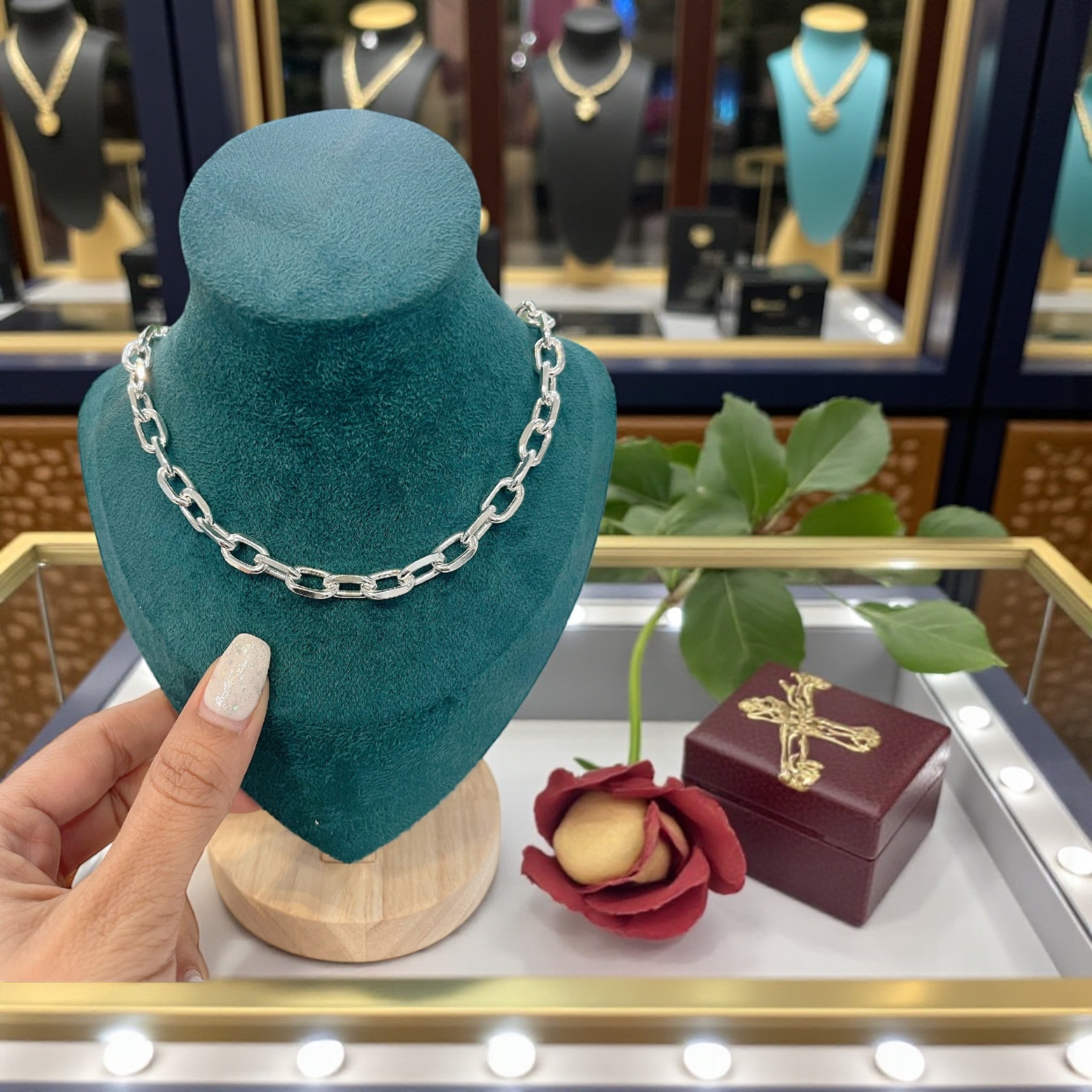 925 ITALIAN SOLID HEAVY STERLING SILVER CHAIN 7MM