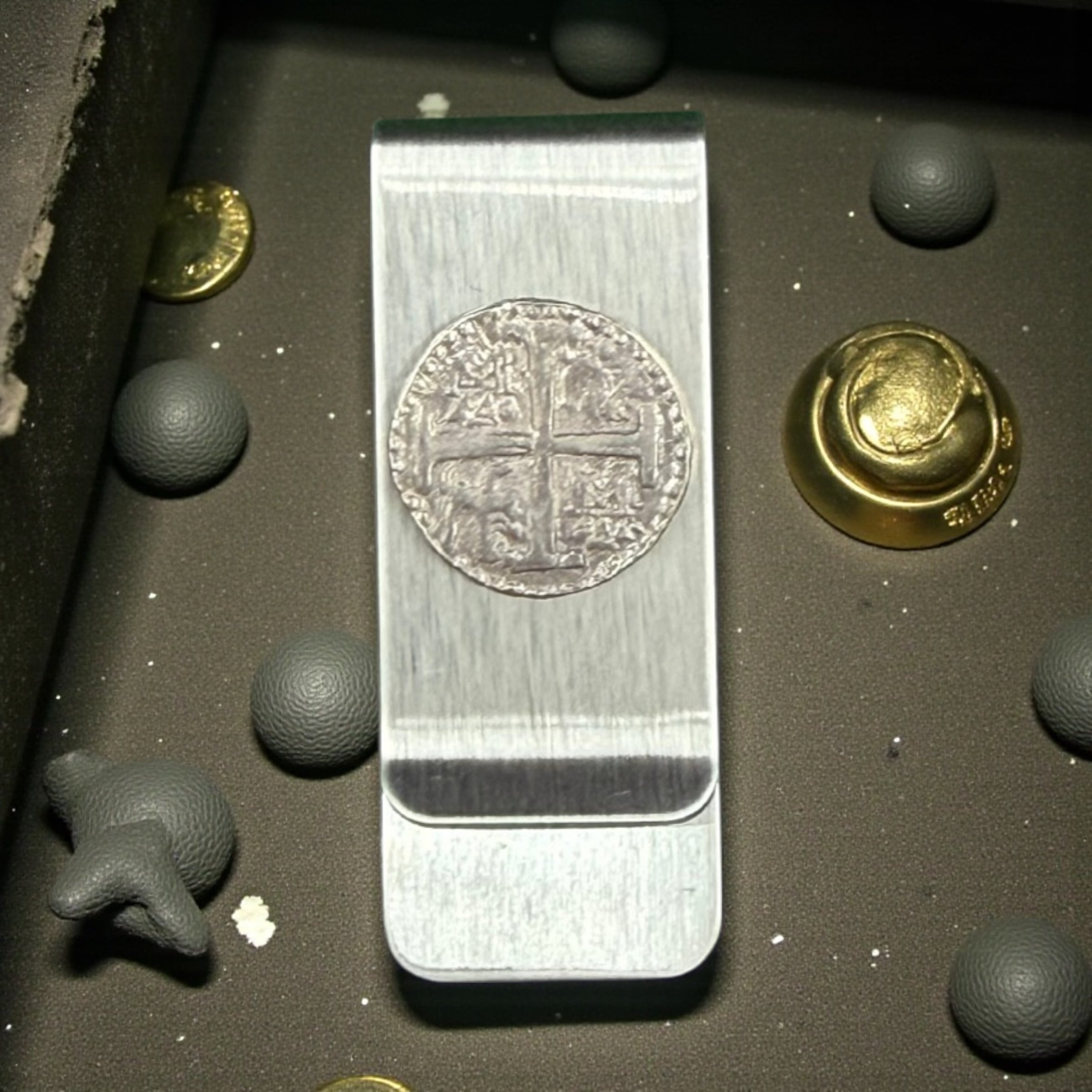 Atocha coin money clip in stainless steel