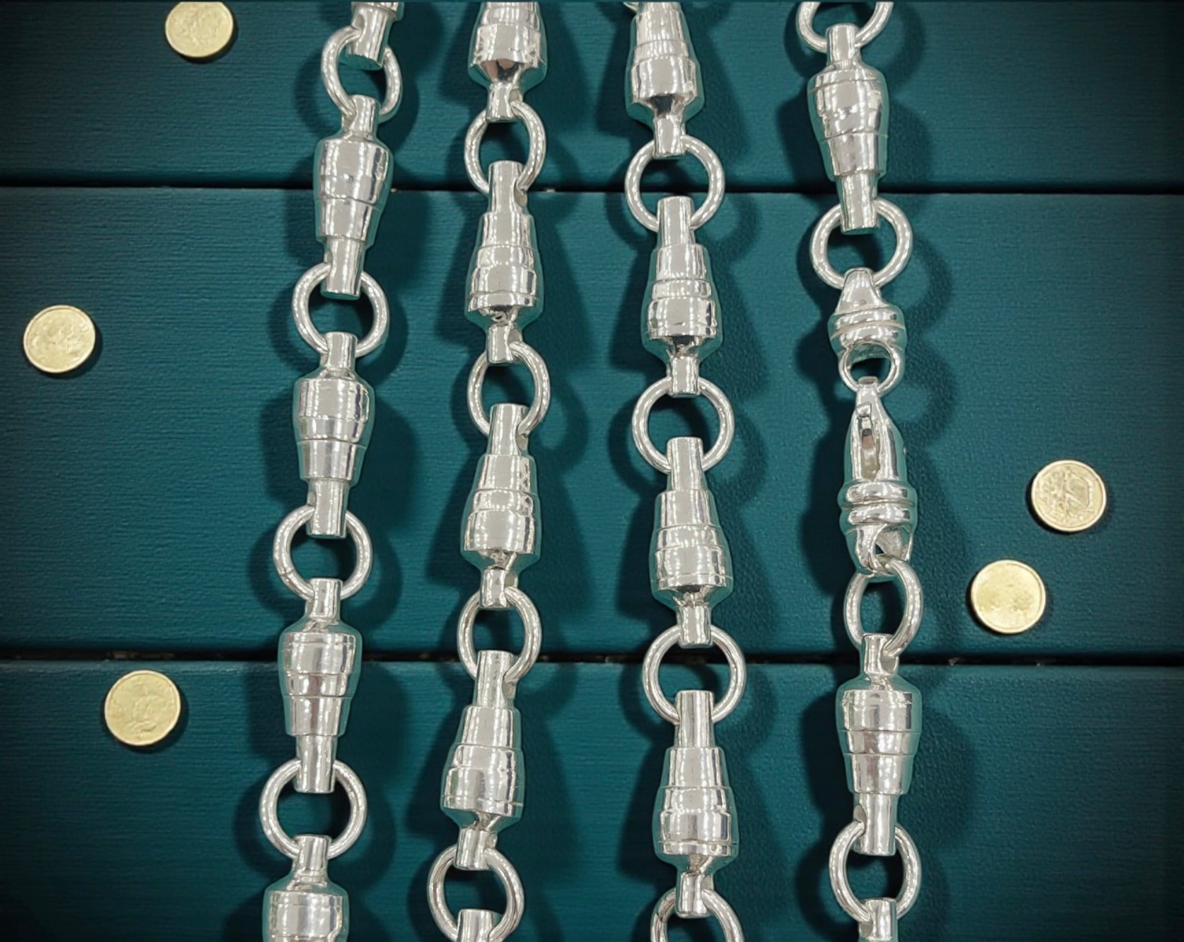 925 ITALIAN SOLID STERLING SILVER HANDMADE HEAVY SWIVEL CHAIN 8MM