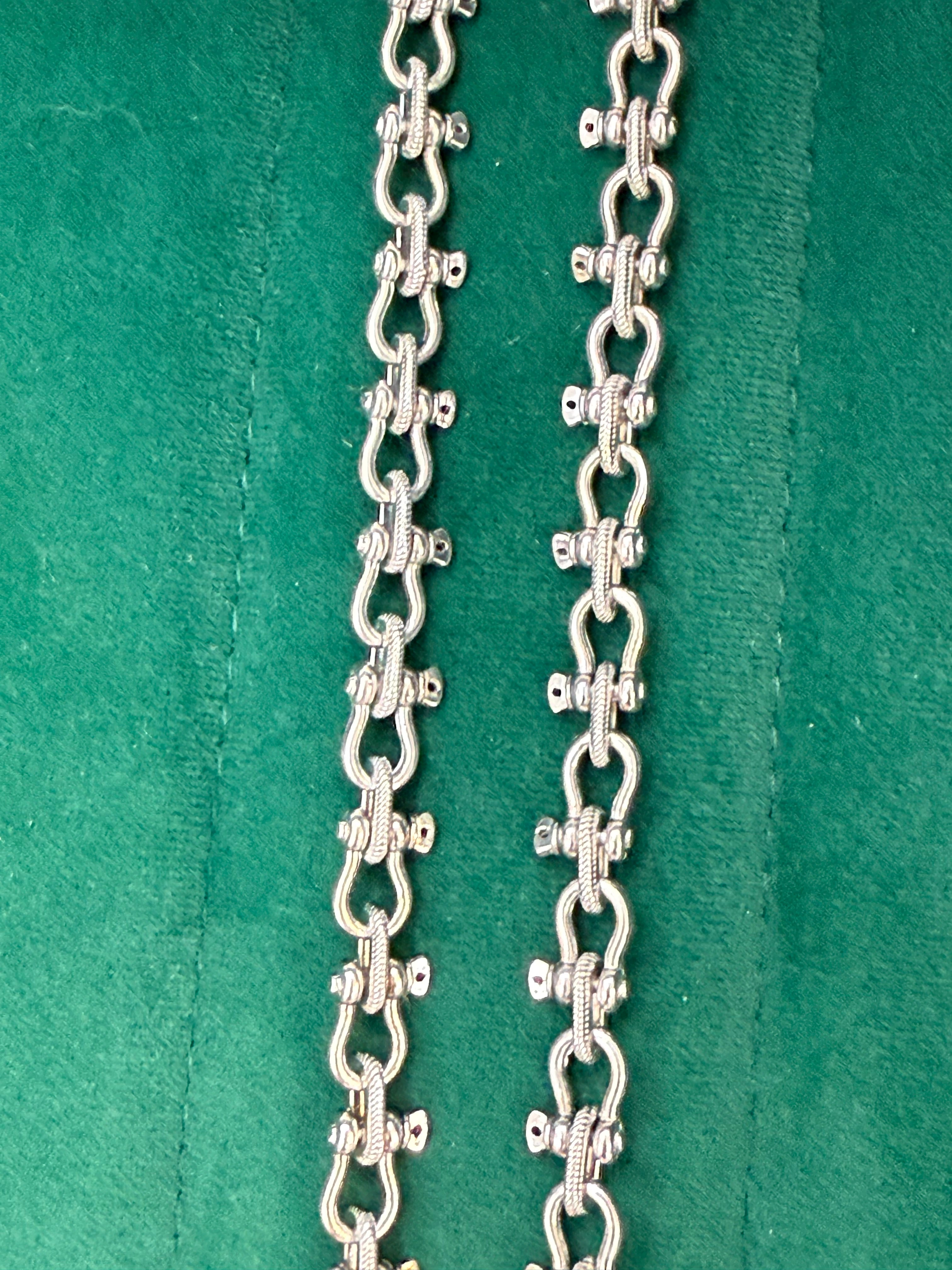 HEAVY HANDMADE 925 STERLING SILVER SHACKLE LINK CHAIN 7MM