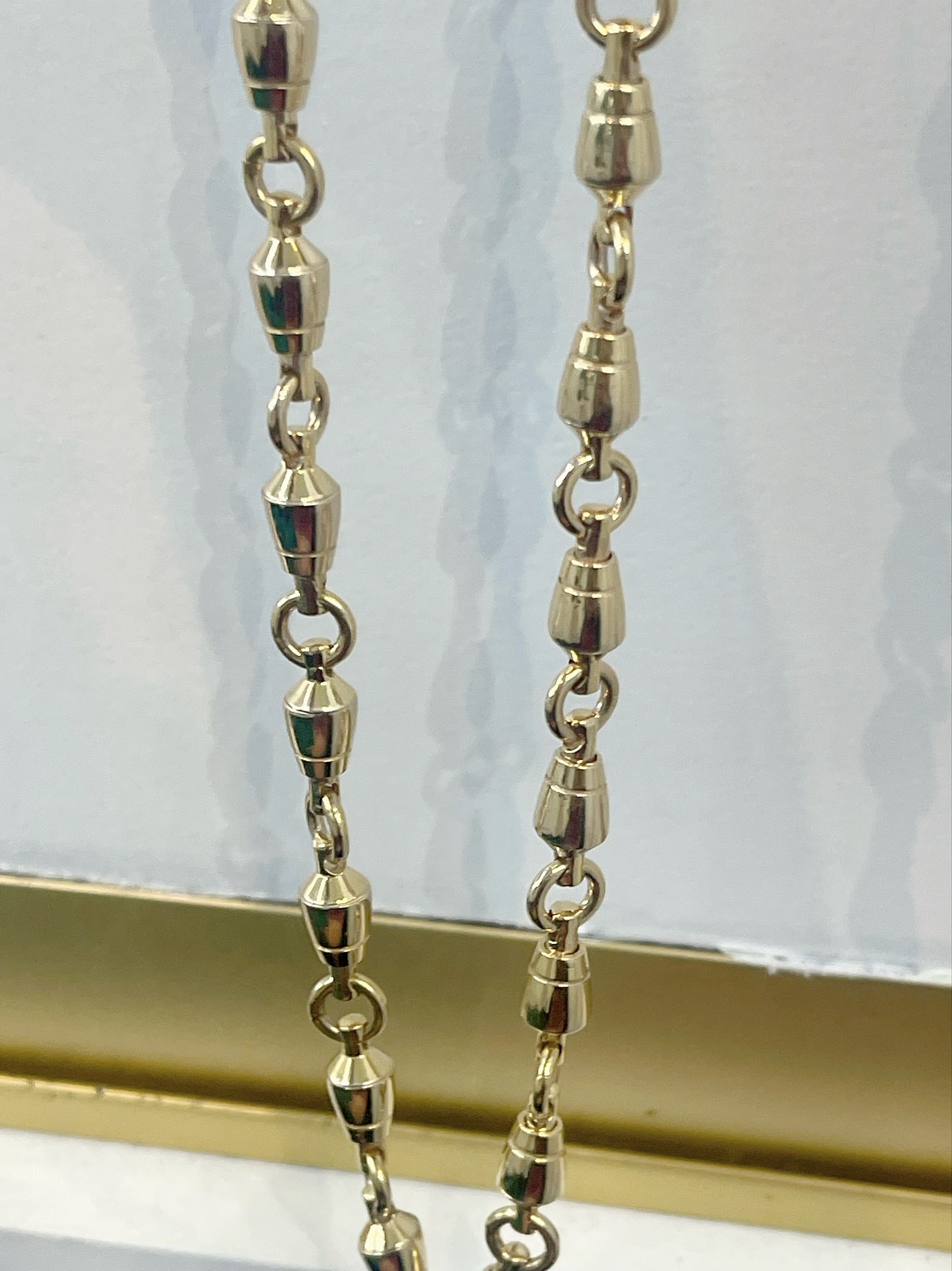14k solid heavy gold handmade swivel chain