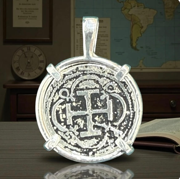 Atocha silver dime size coin pendant dime size