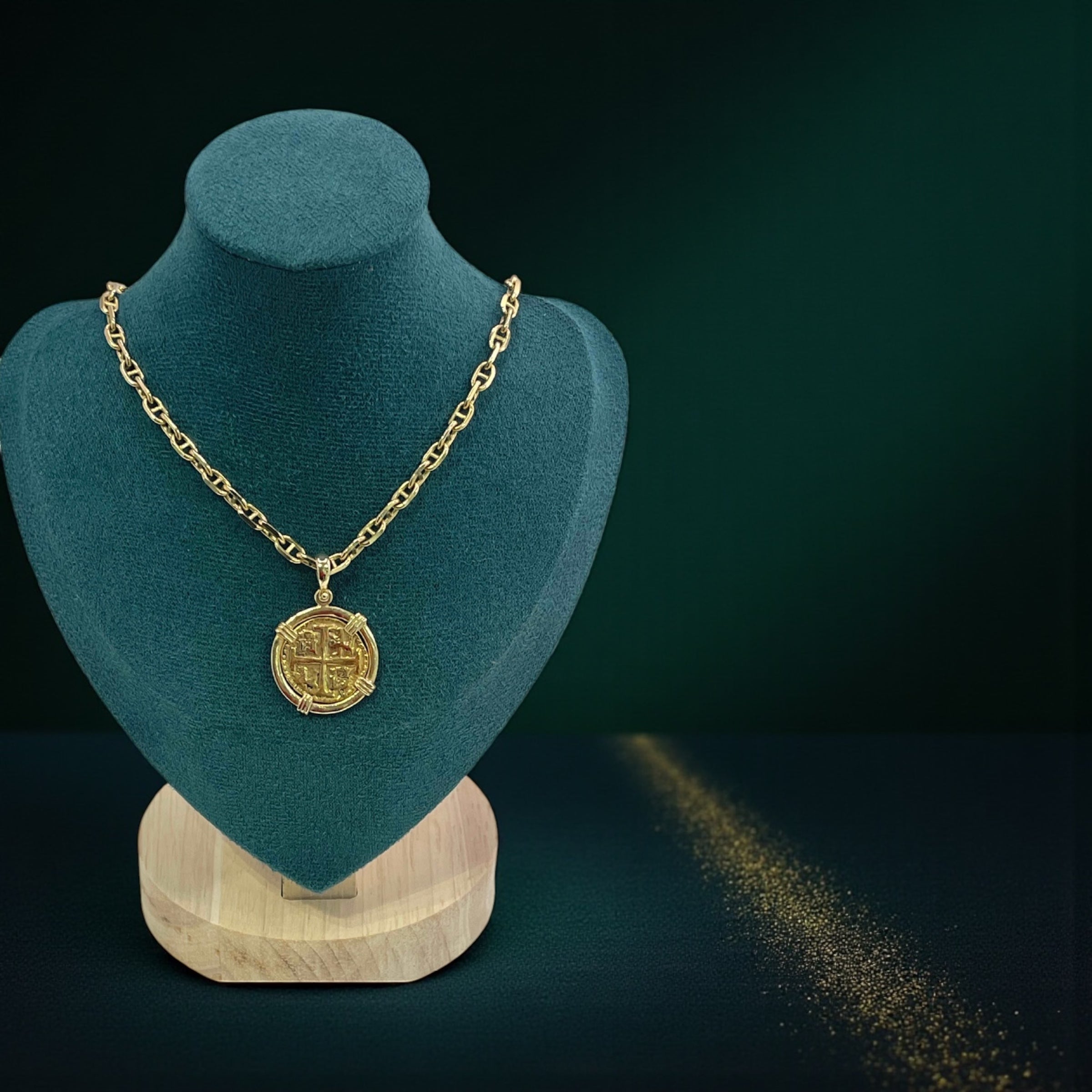 ATOCHA SHIPWRECK GOLD COIN PENDANT HANDMADE WITH 14k SOLID GOLD