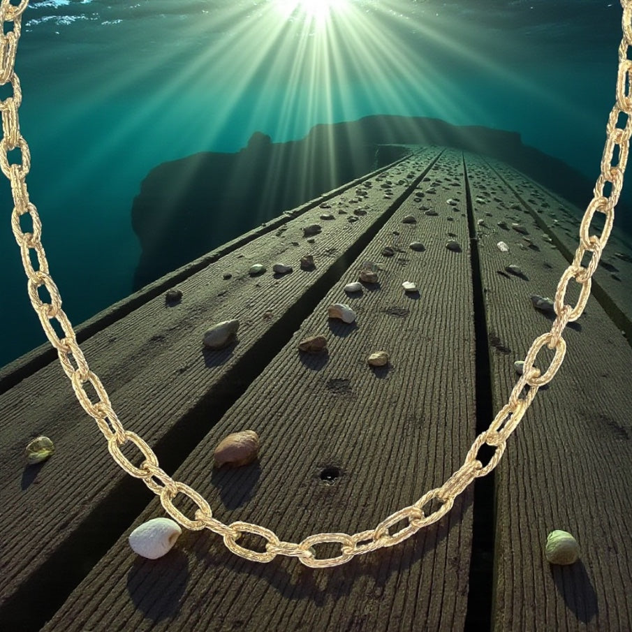 14K SOLID REAL GOLD HANDMADE MONEY CHAIN 5MM