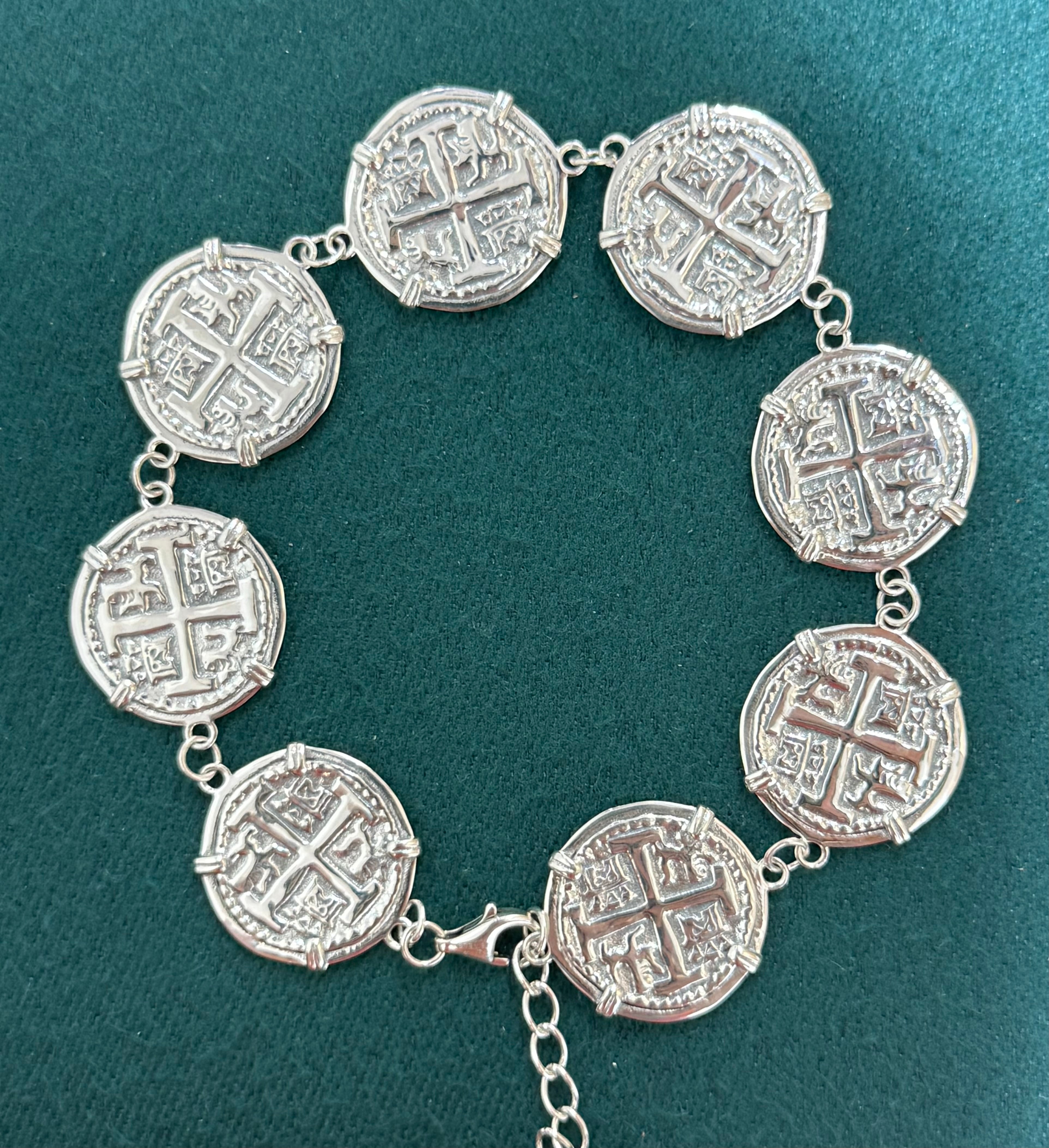 BEAUTIFUL ATOCHA SILVER COIN BRACELET