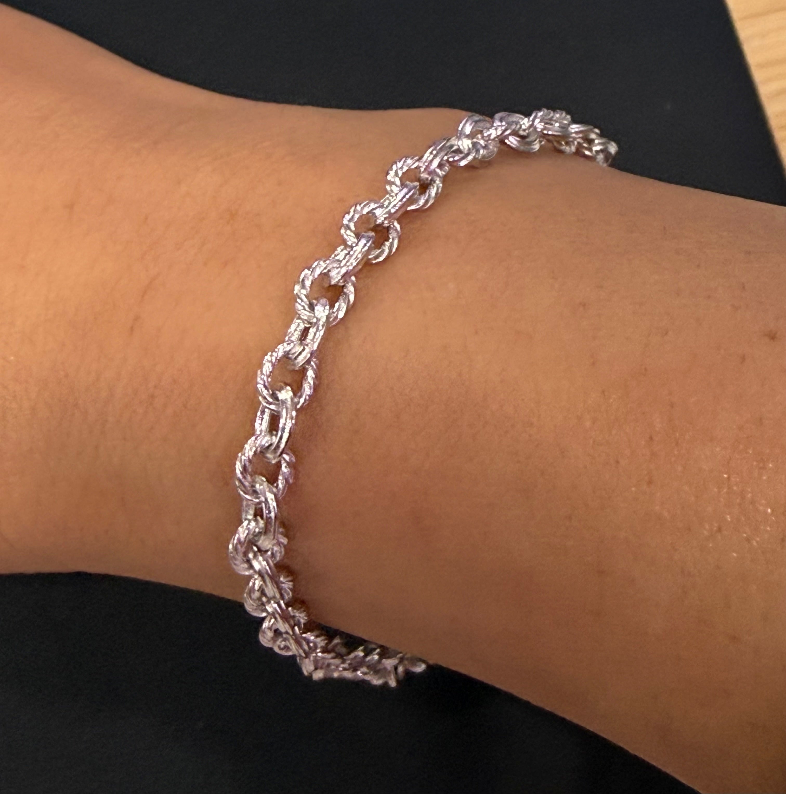 Handmade 925 sterling silver money chain 3.8mm bracelet