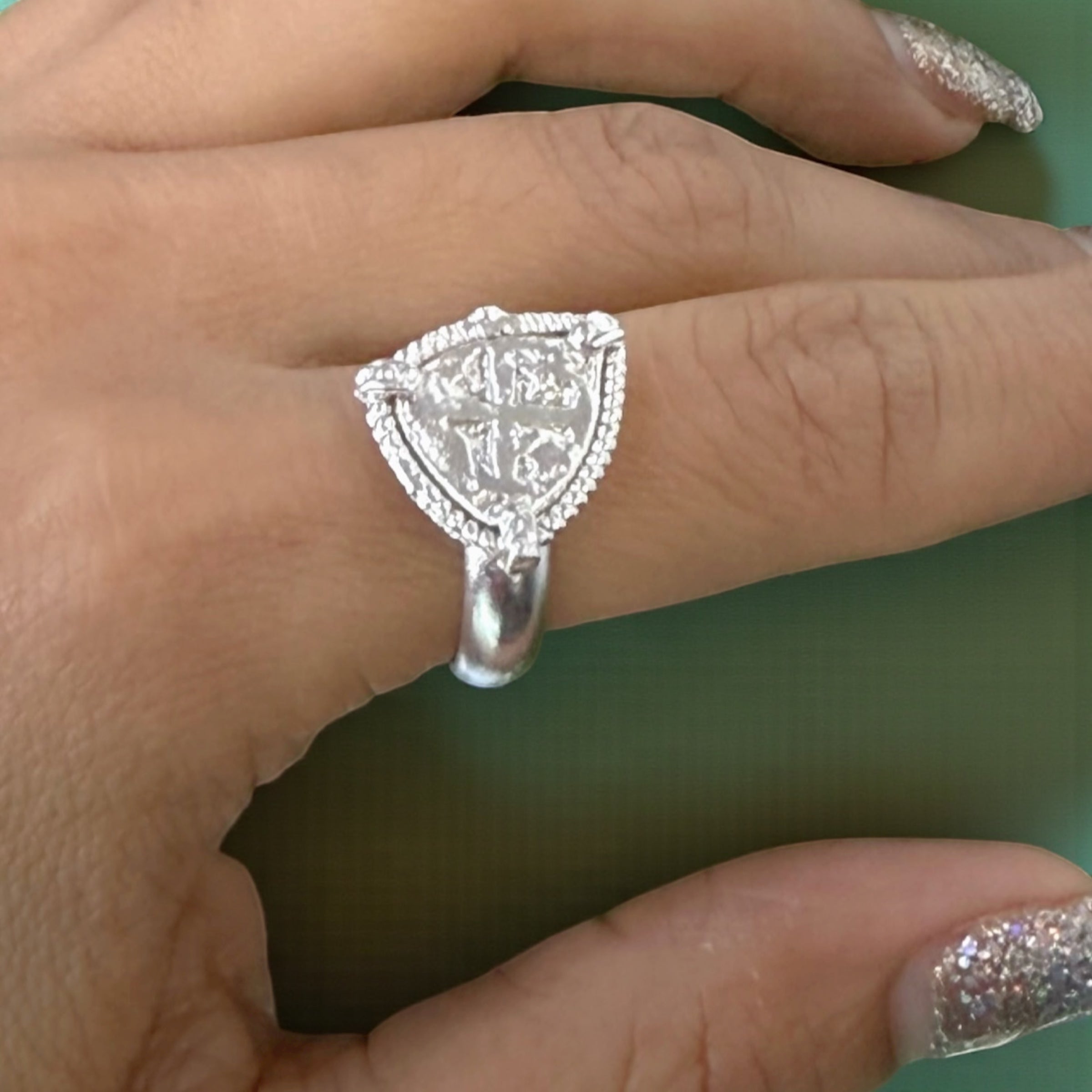 ATOCHA SILVER COIN RING