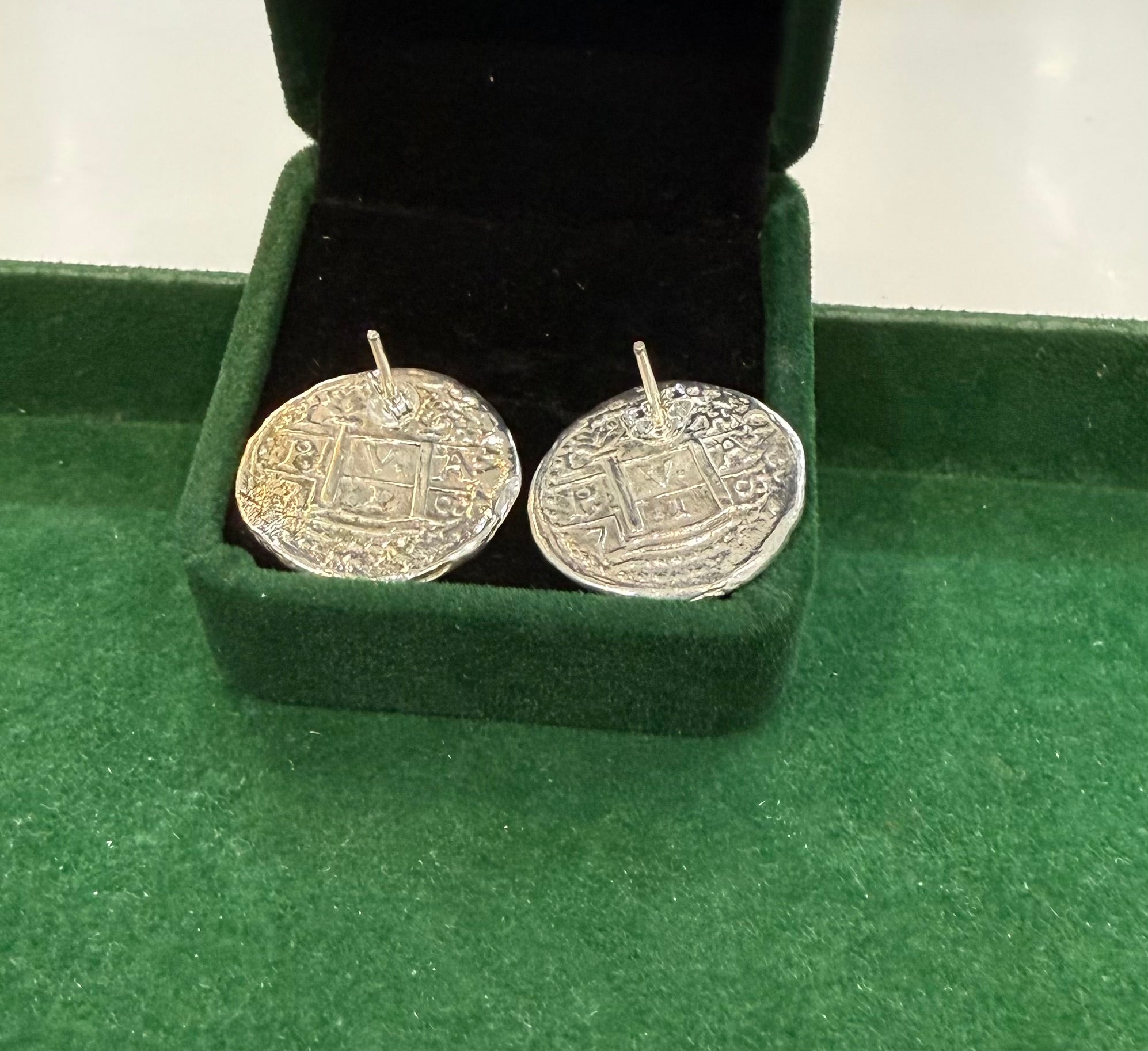 ATOCHA SILVER COCKTAIL COIN EARRINGS 23MM