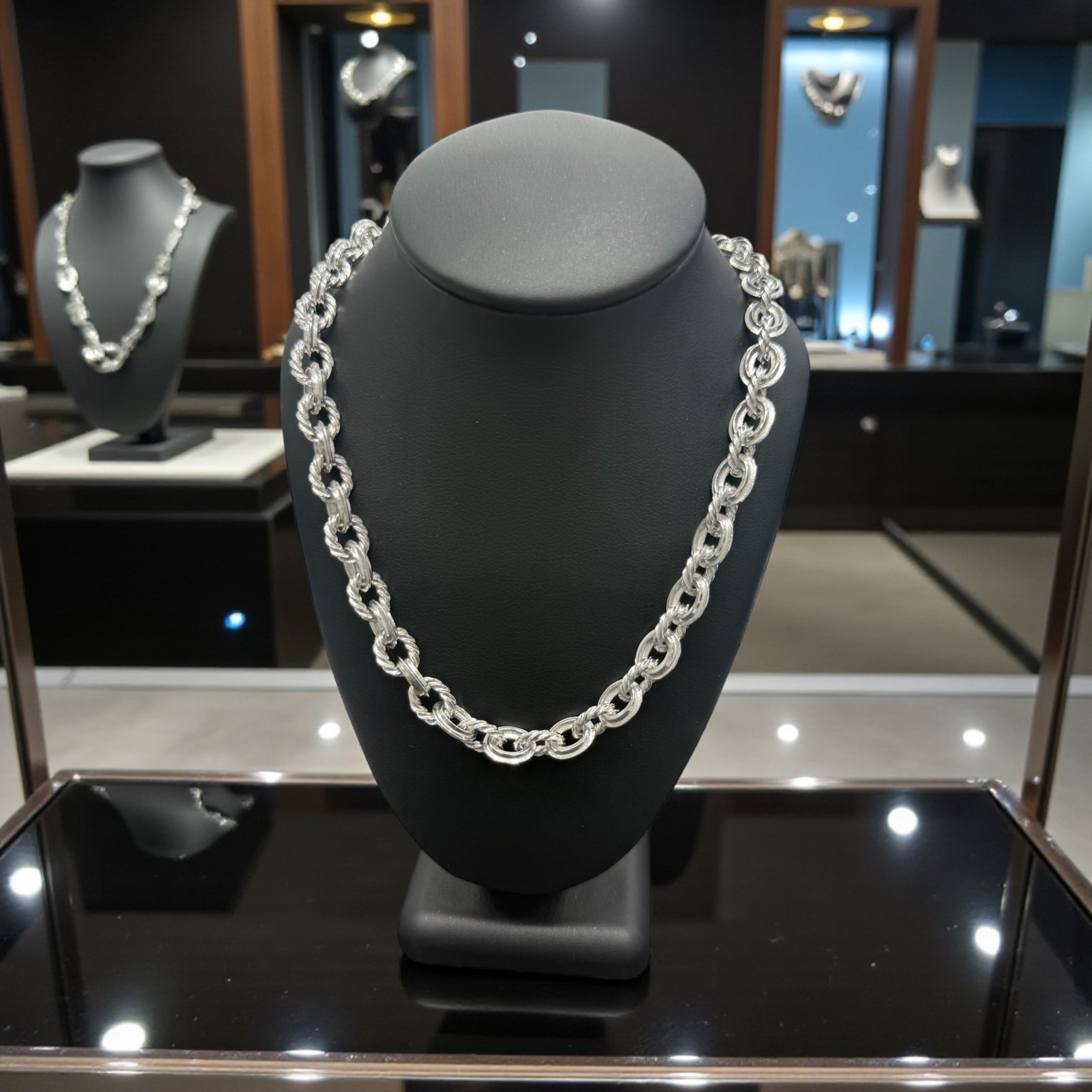 MONEY CHAIN 925 solid sterling silver 7mm 20” long