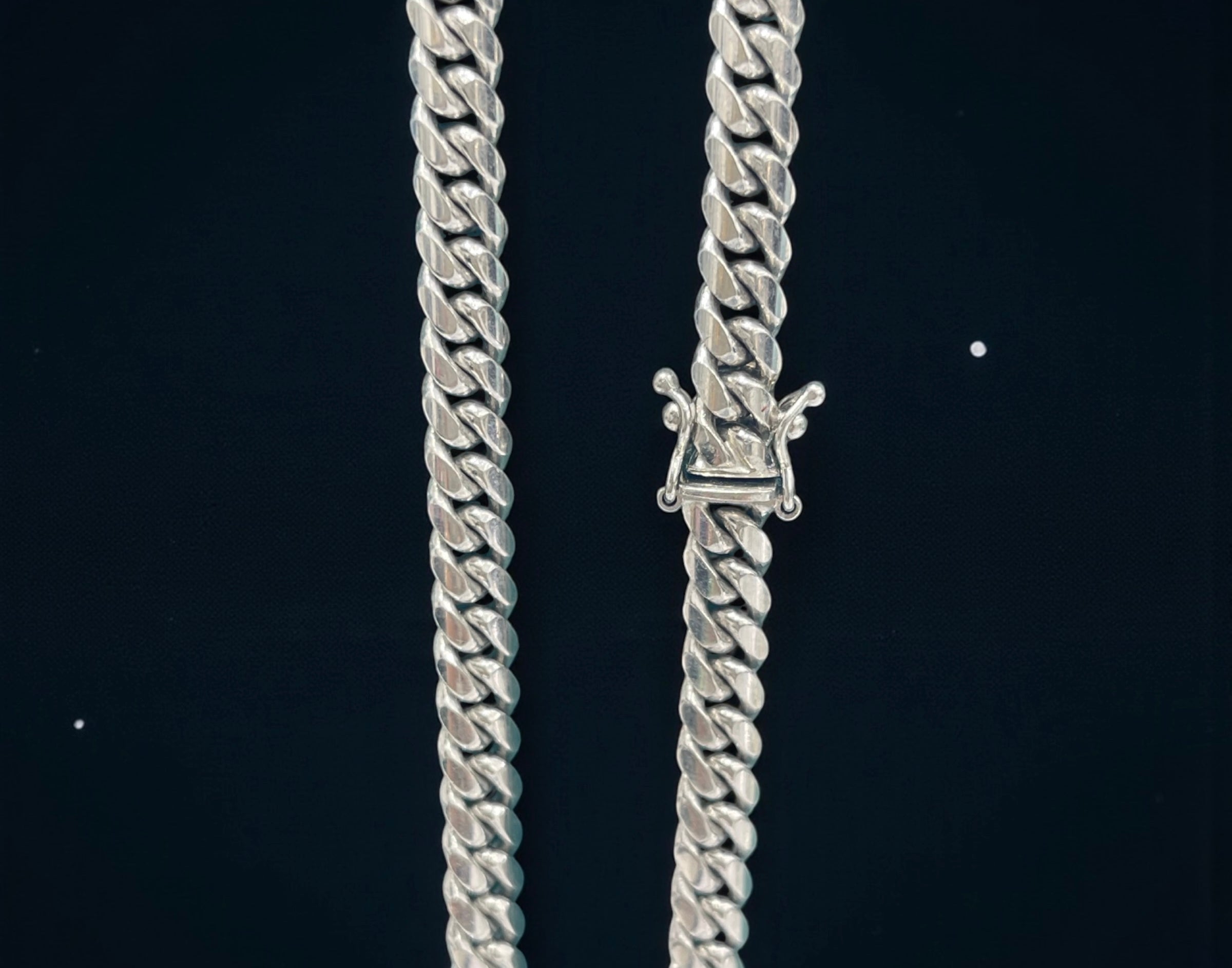 14K REAL SOLID WHITE GOLD HEAVY CUBAN LINK CHAIN 5.5MM