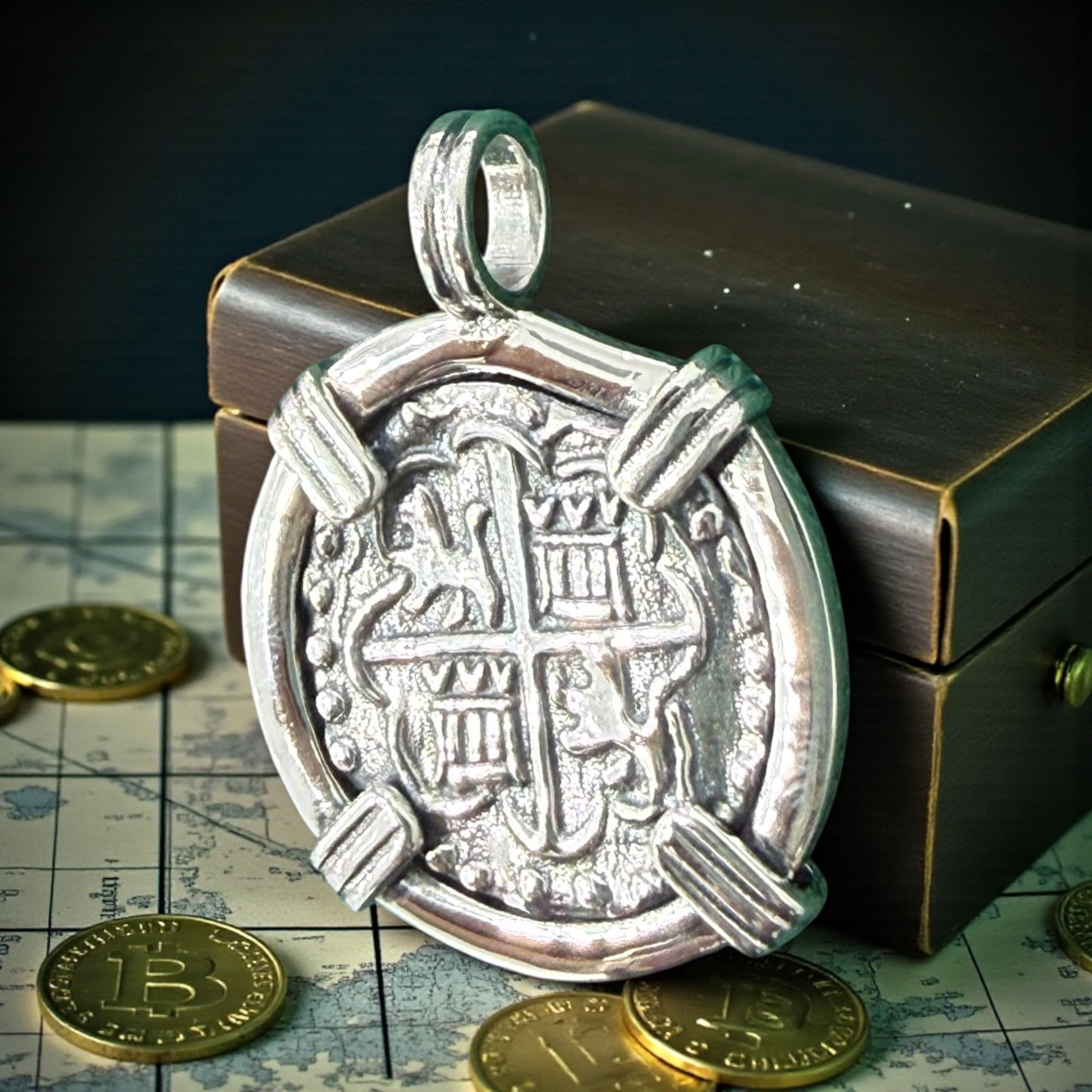 925 sterling silver atocha coin pendant