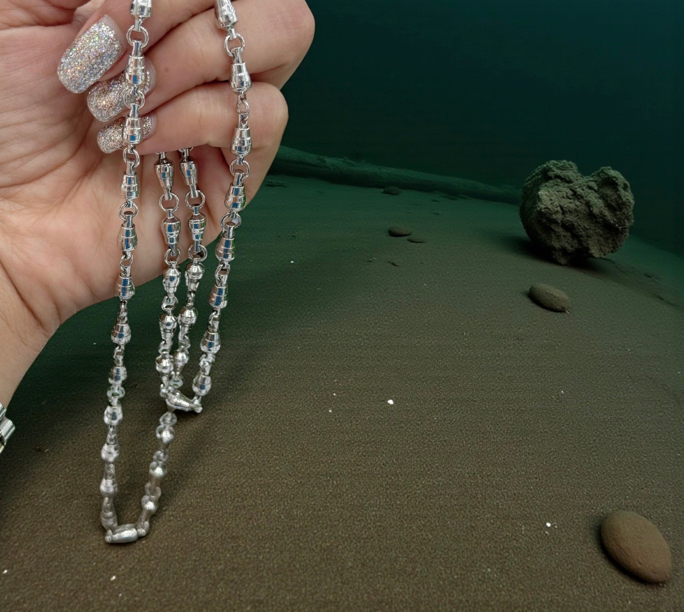 925 ITALIAN SOLID STERLING SILVER SWIVEL CHAIN 4MM