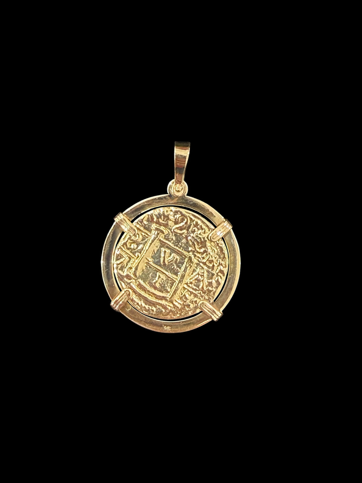 MUSEUM QUALITY ATOCHA SHIPWRECK GOLD COIN PENDANT HANDMADE WITH 14k SOLID GOLD 21mm