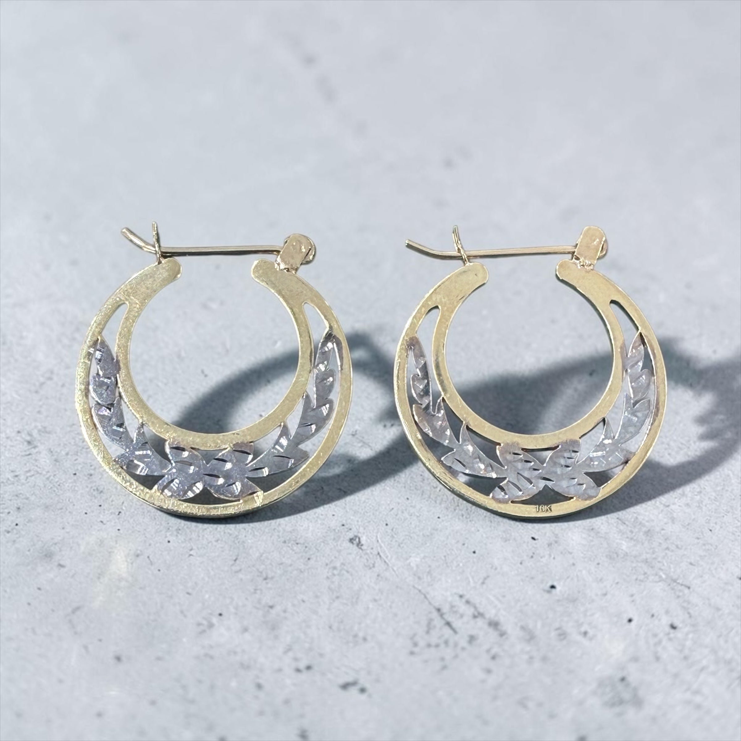 10K REAL GOLD HANDMADE CUBAN HOOP EARRINGS
