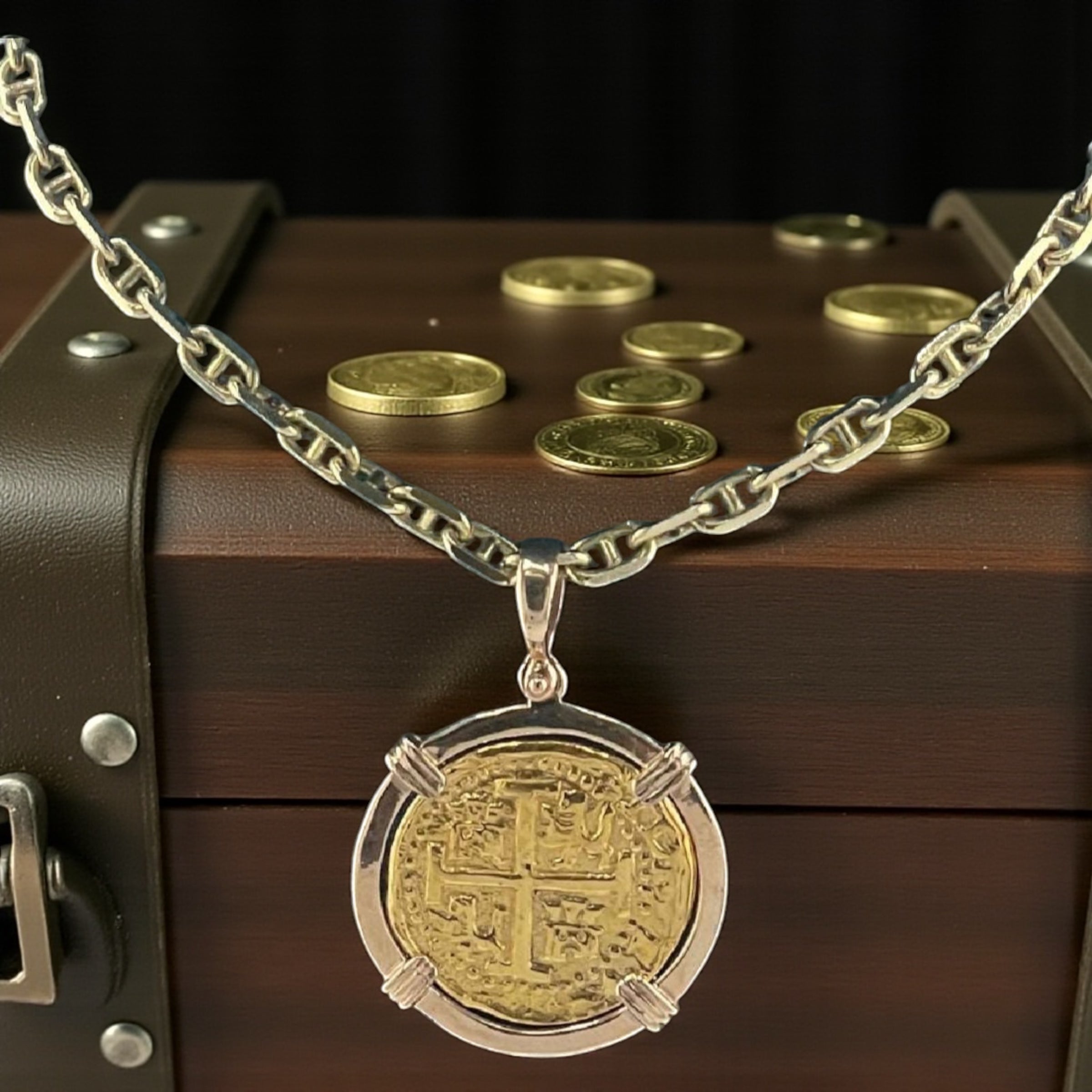 ATOCHA SHIPWRECK GOLD COIN PENDANT HANDMADE WITH 14k SOLID GOLD