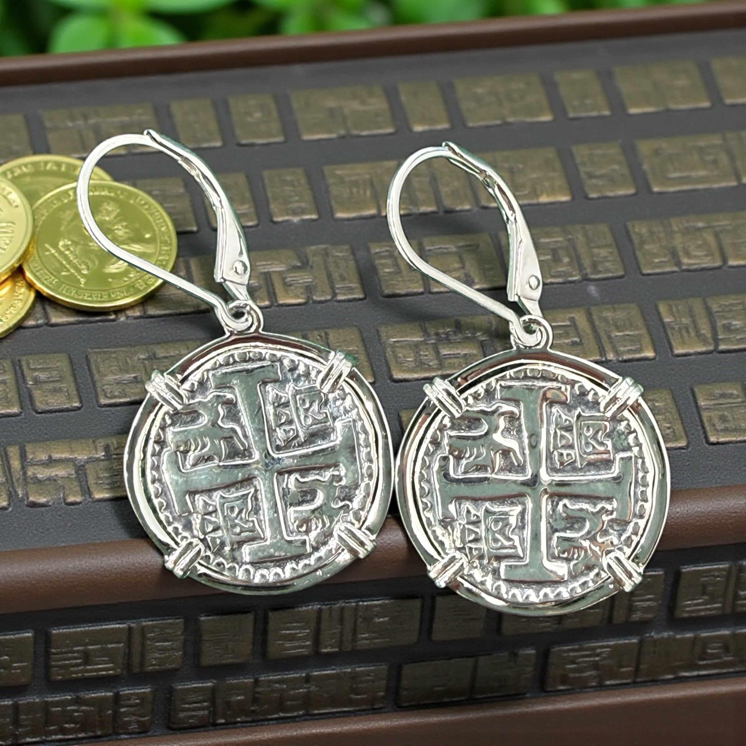 ATOCHA SILVER MINI COIN EARRINGS DIME SIZE