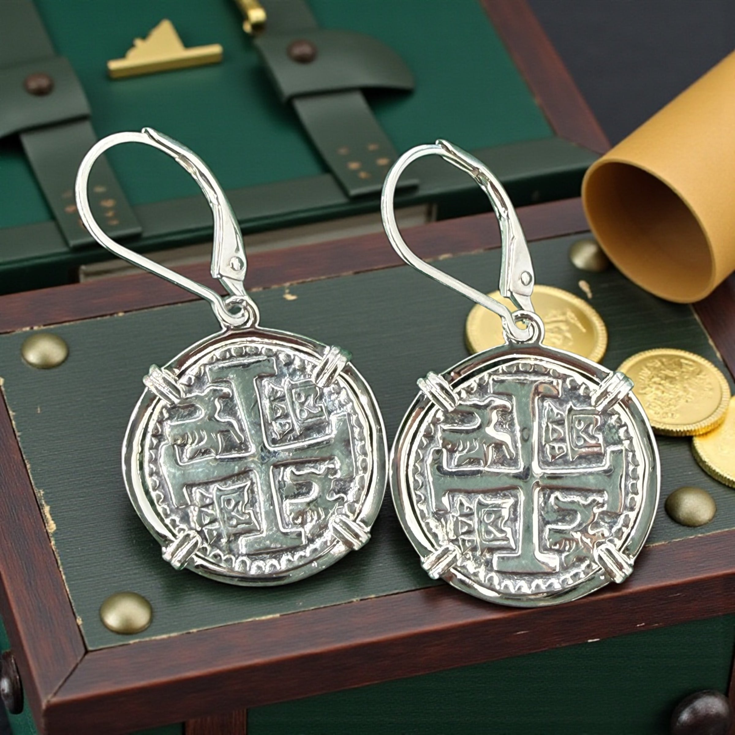 ATOCHA SILVER MINI COIN EARRINGS DIME SIZE