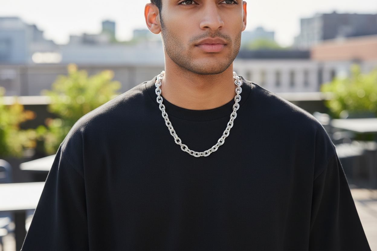 MONEY CHAIN 925 solid sterling silver 7mm 20” long