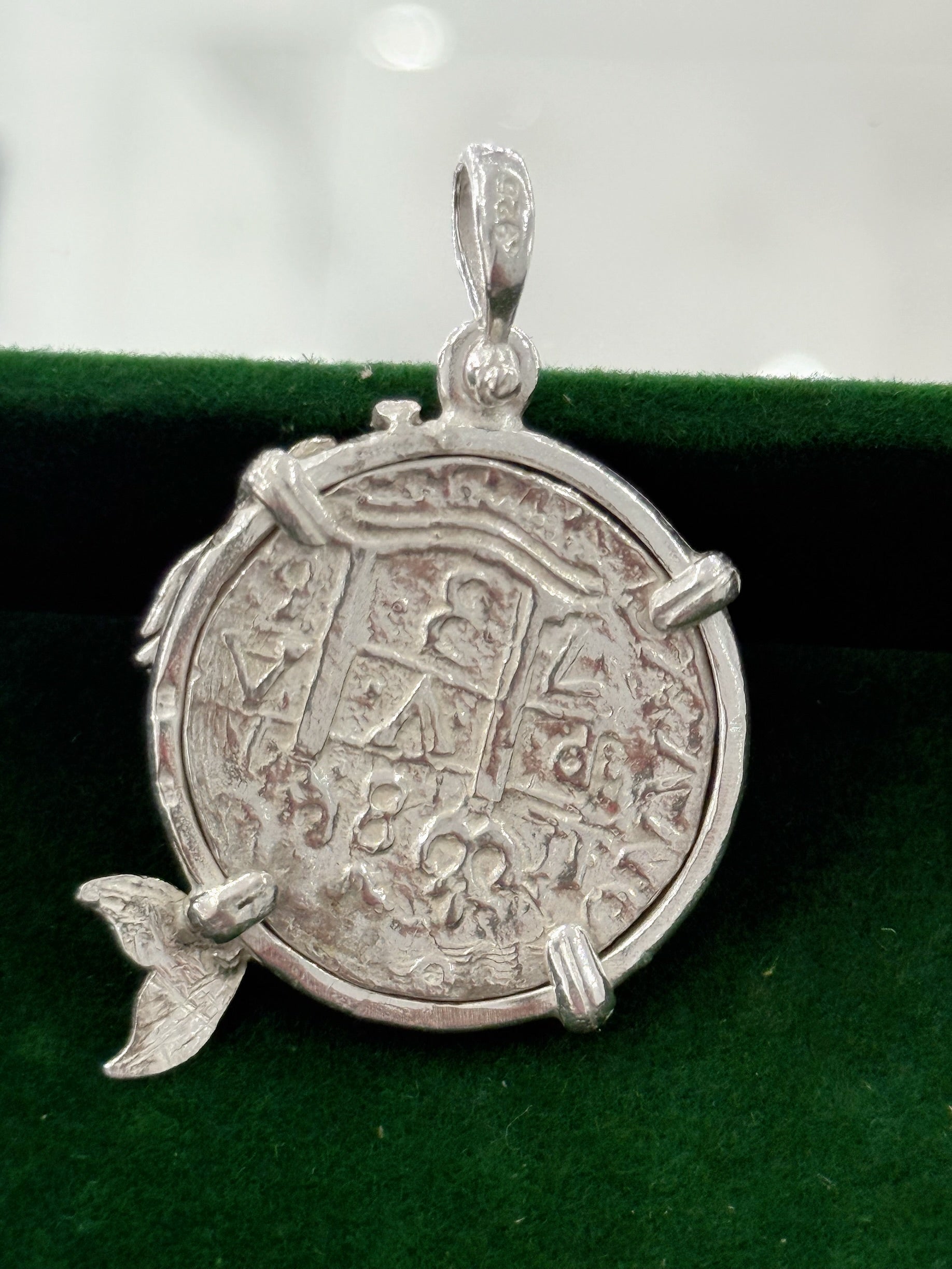 ATOCHA SOLID SILVER COIN PENDANT IN BEAUTIFUL MERMAID
