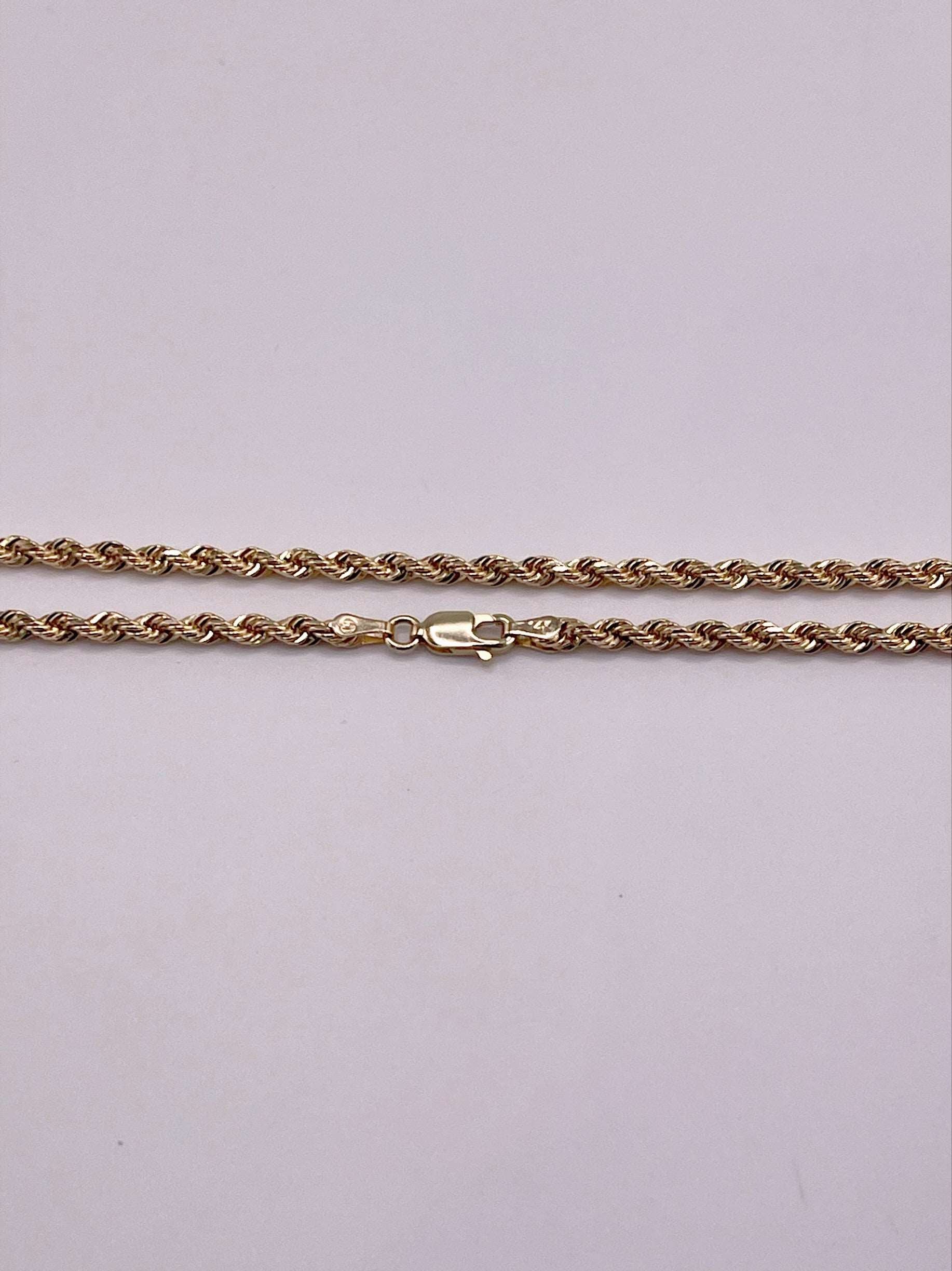 14K SOLID REAL GOLD BEAUTIFUL ROPE CHAIN 2.5MM