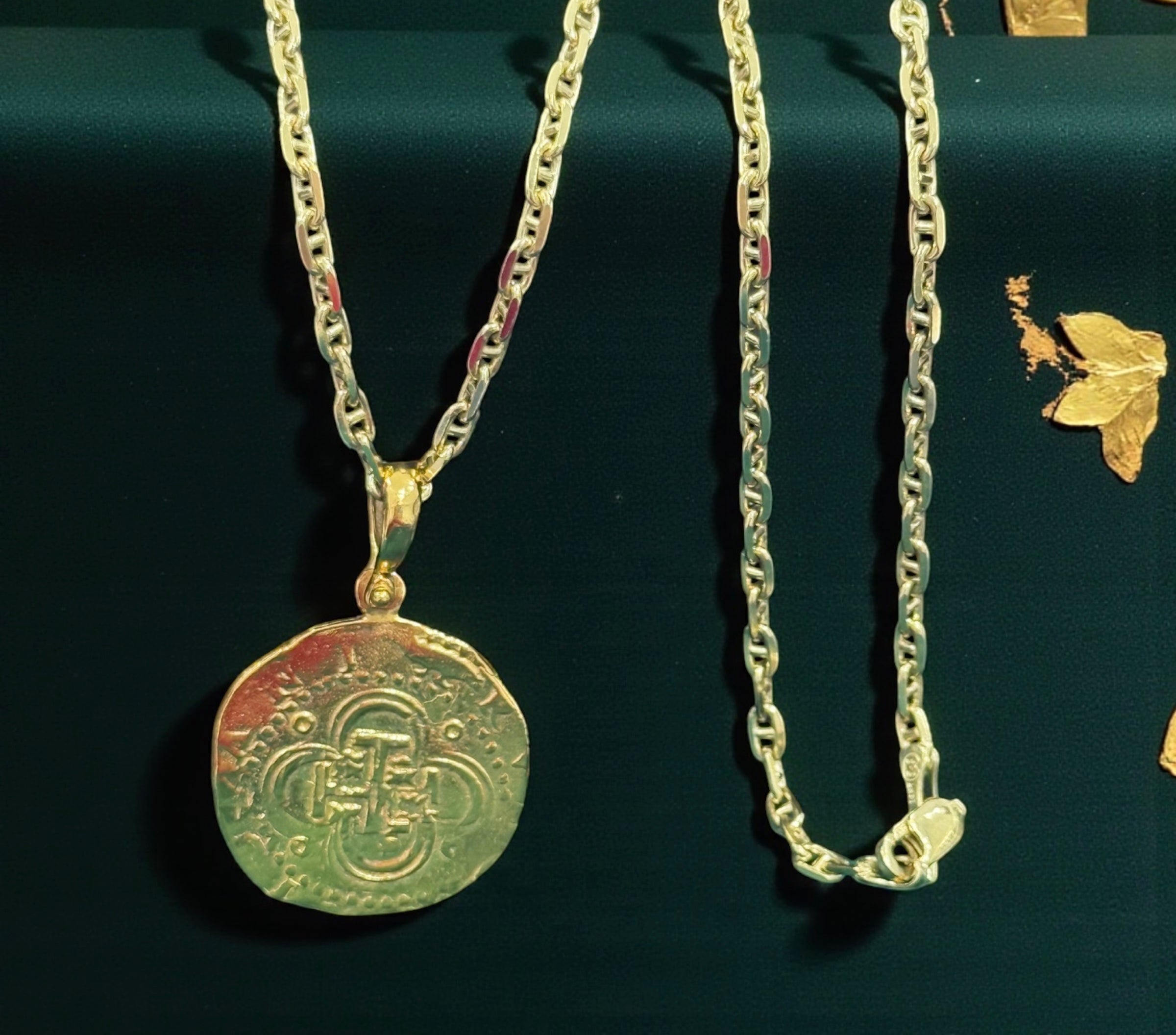 ATOCHA SHIPWRECK GOLD COIN PENDANT HANDMADE WITH 14k SOLID GOLD