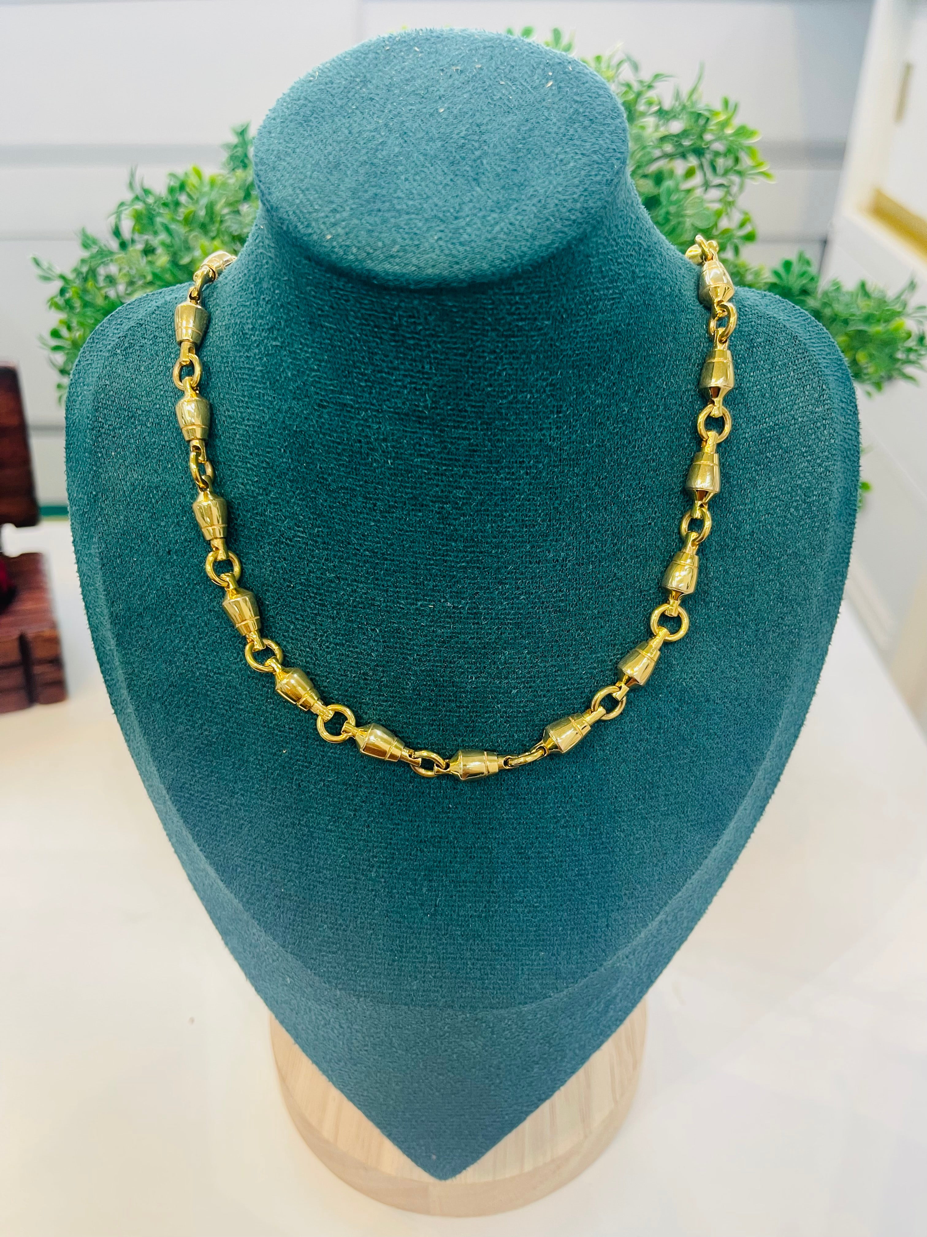 14k solid heavy gold handmade swivel chain