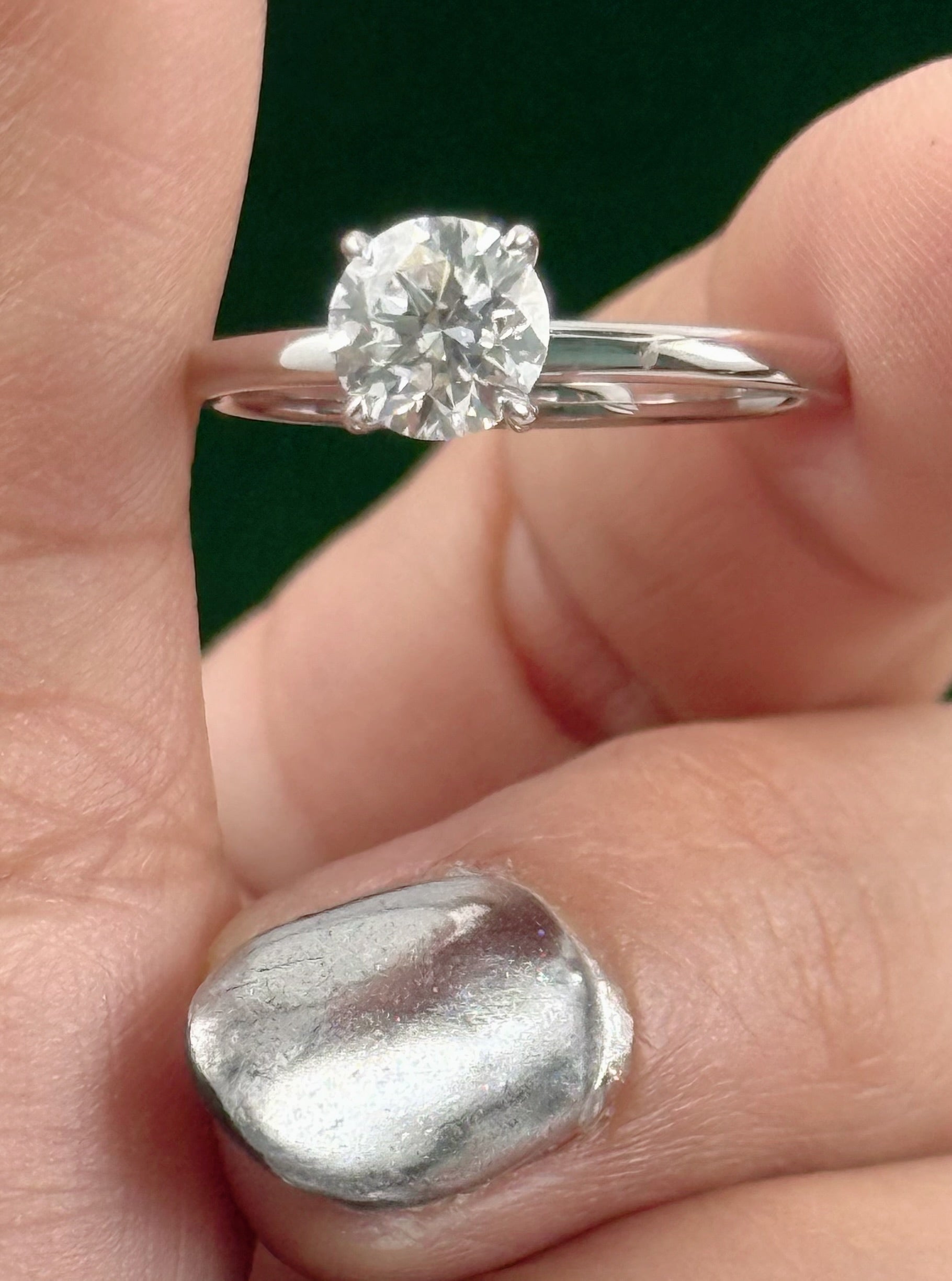 IGI CERTIFIED LAB GROWN DIAMOND RING 1CT VS 1 SET IN 14K SOLID WHITE REAL GOLD