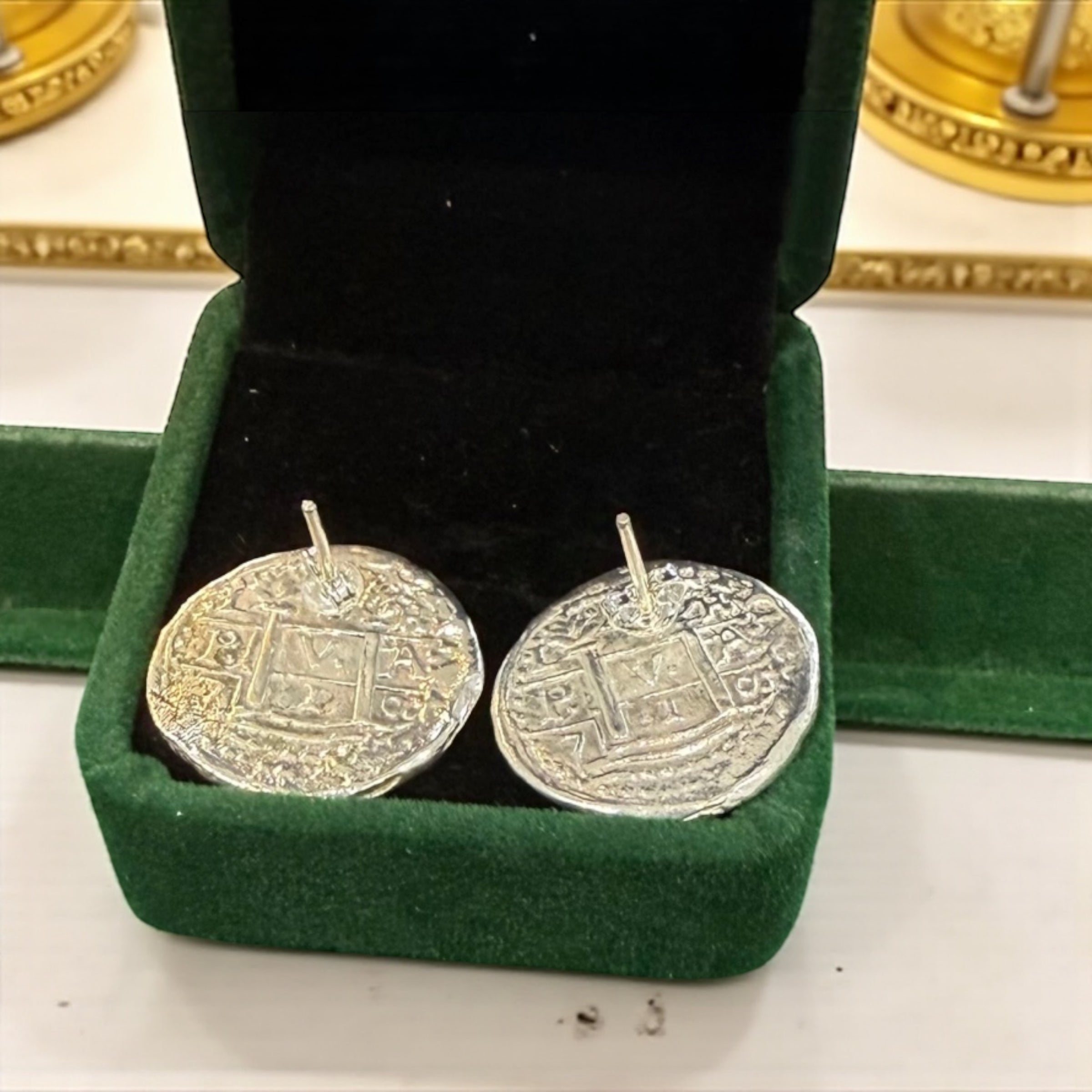 ATOCHA SILVER COCKTAIL COIN EARRINGS 23MM