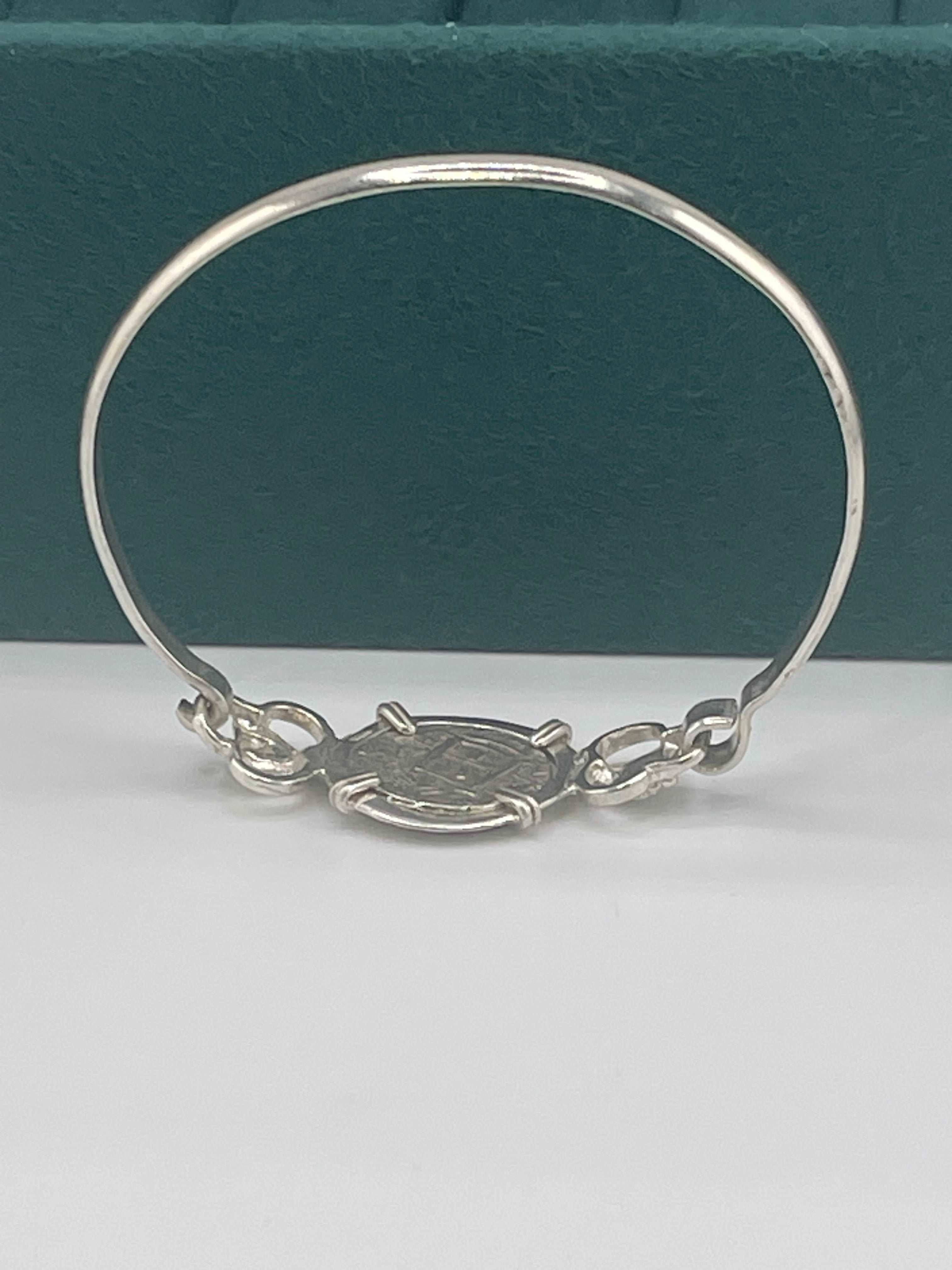 NUESTRA SENORA DE ATOCHA SOLID SILVER COIN BANGLE