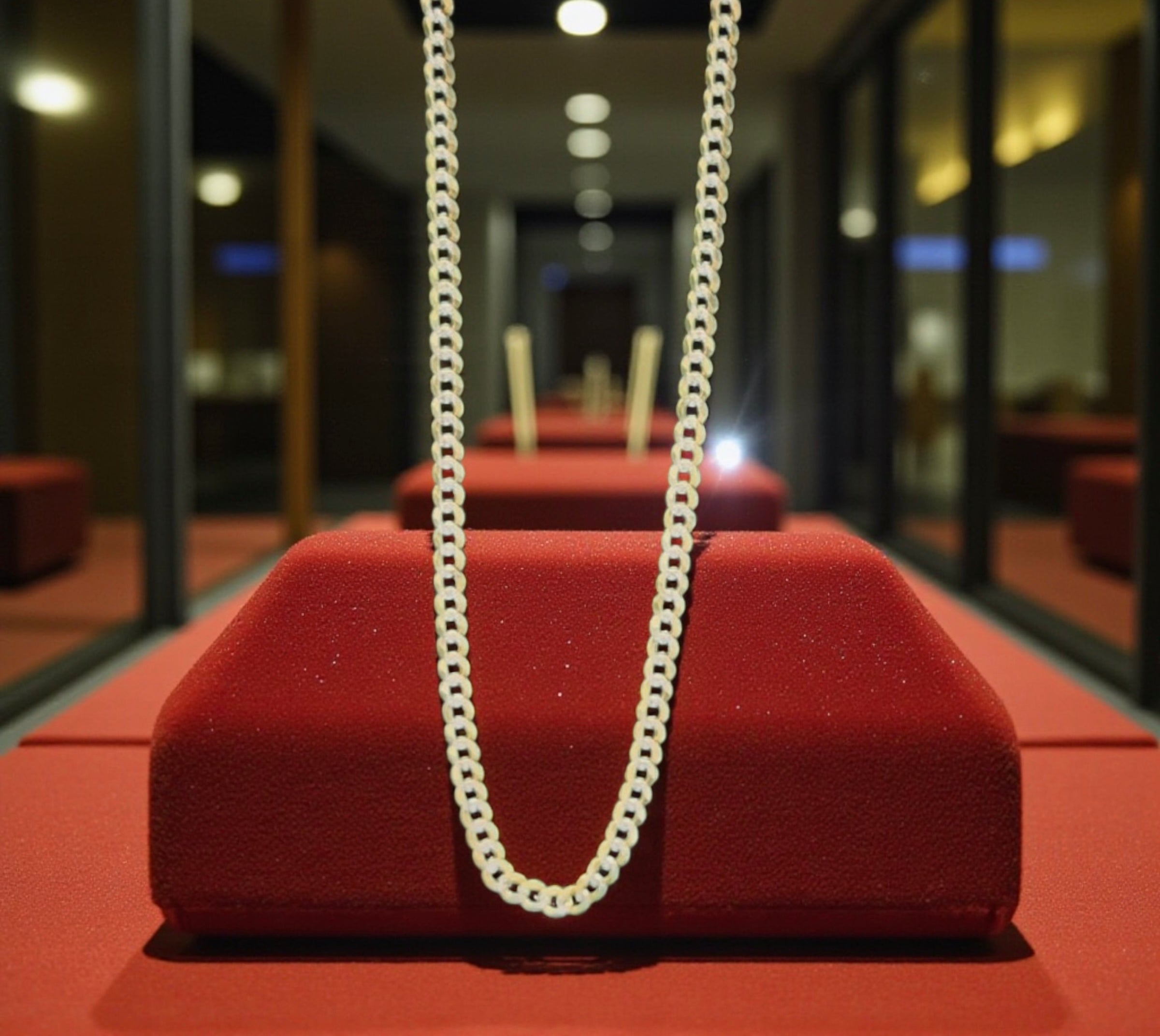 14k Real Gold Curve Link chain