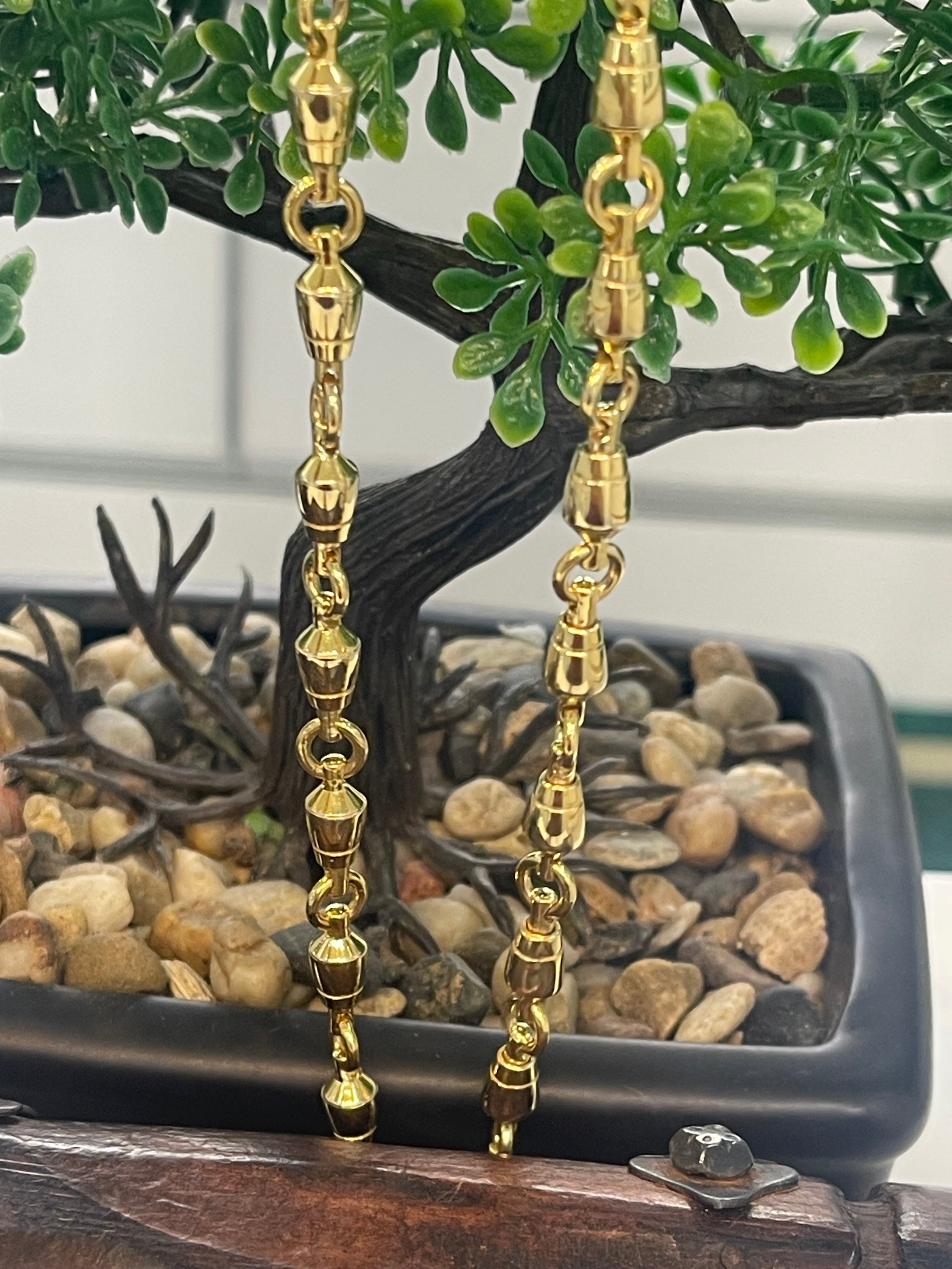 14k solid heavy gold handmade swivel chain