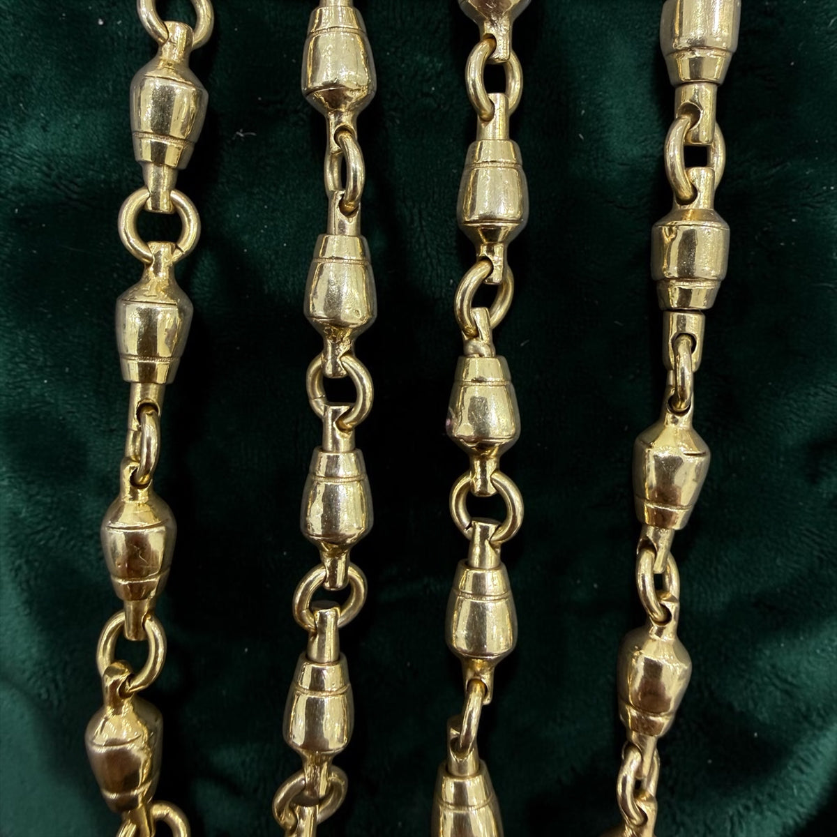 14k solid heavy gold handmade swivel chain 5mm