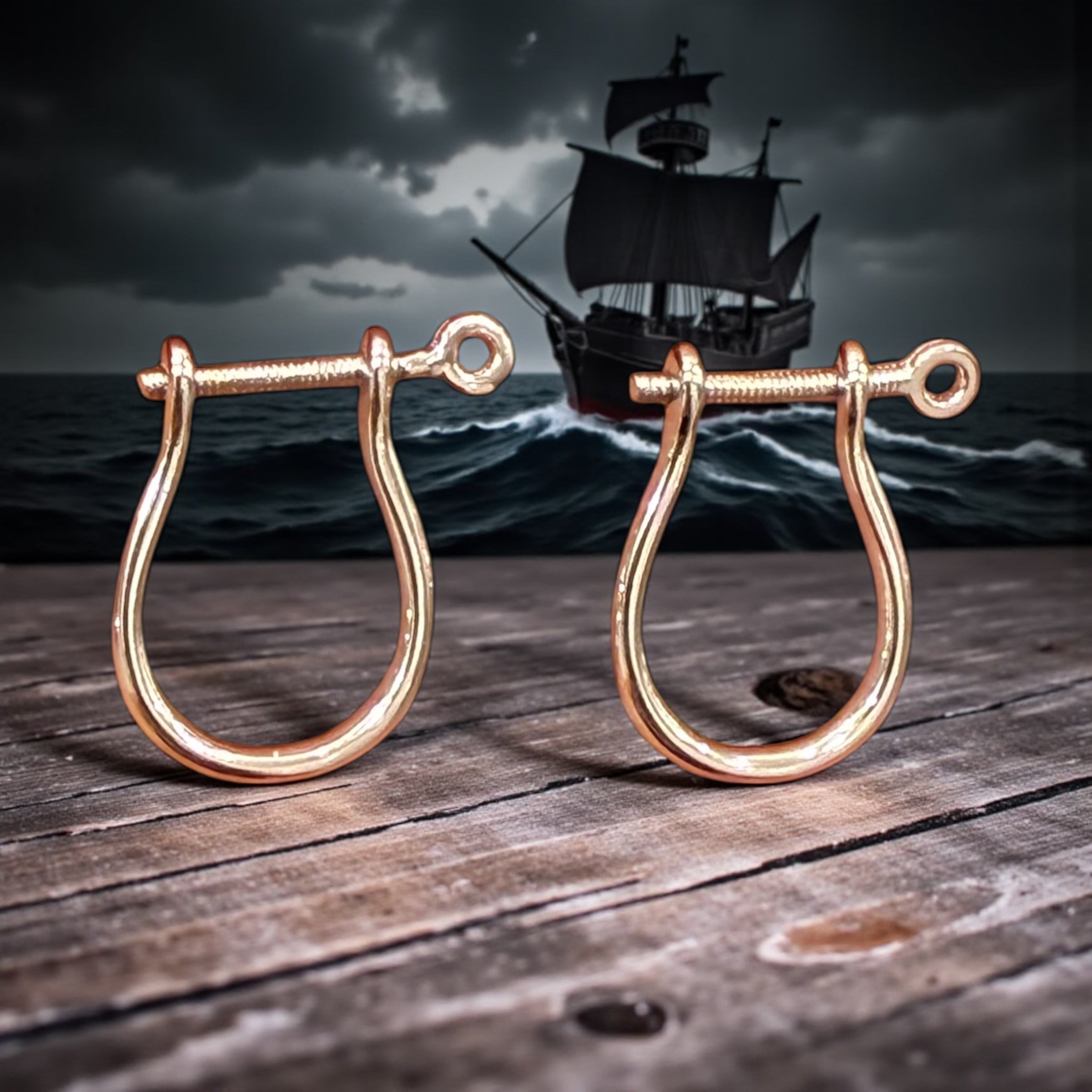 Mini 925 sterling silver shackle earrings