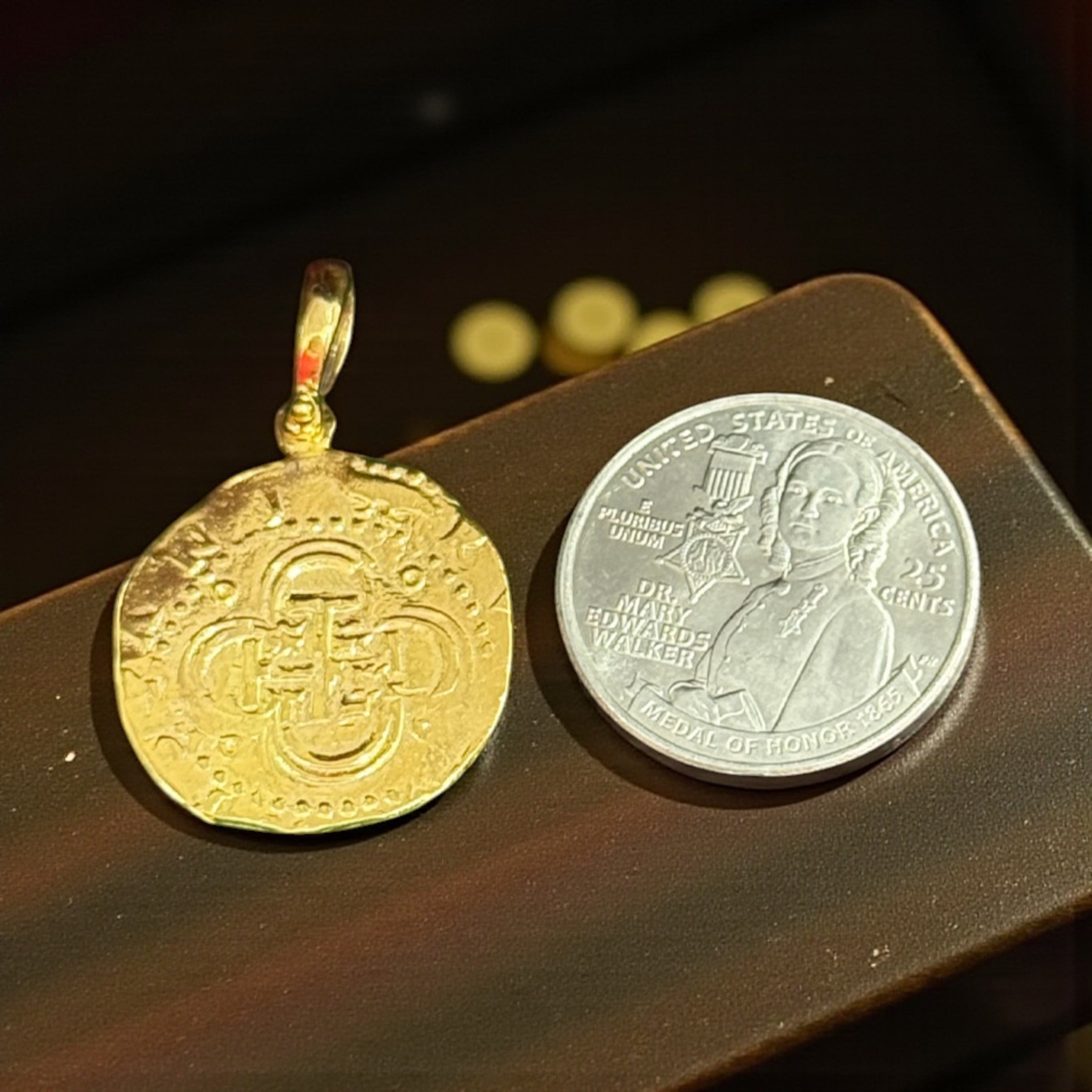 ATOCHA SHIPWRECK GOLD COIN PENDANT HANDMADE WITH 14k SOLID GOLD