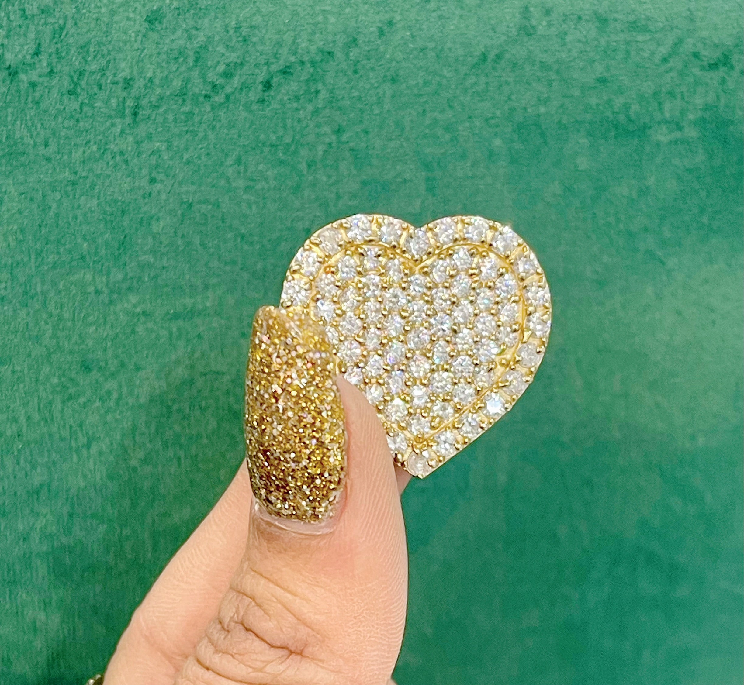 10K REAL GOLD CRYSTAL HEART PENDANT đź’ť