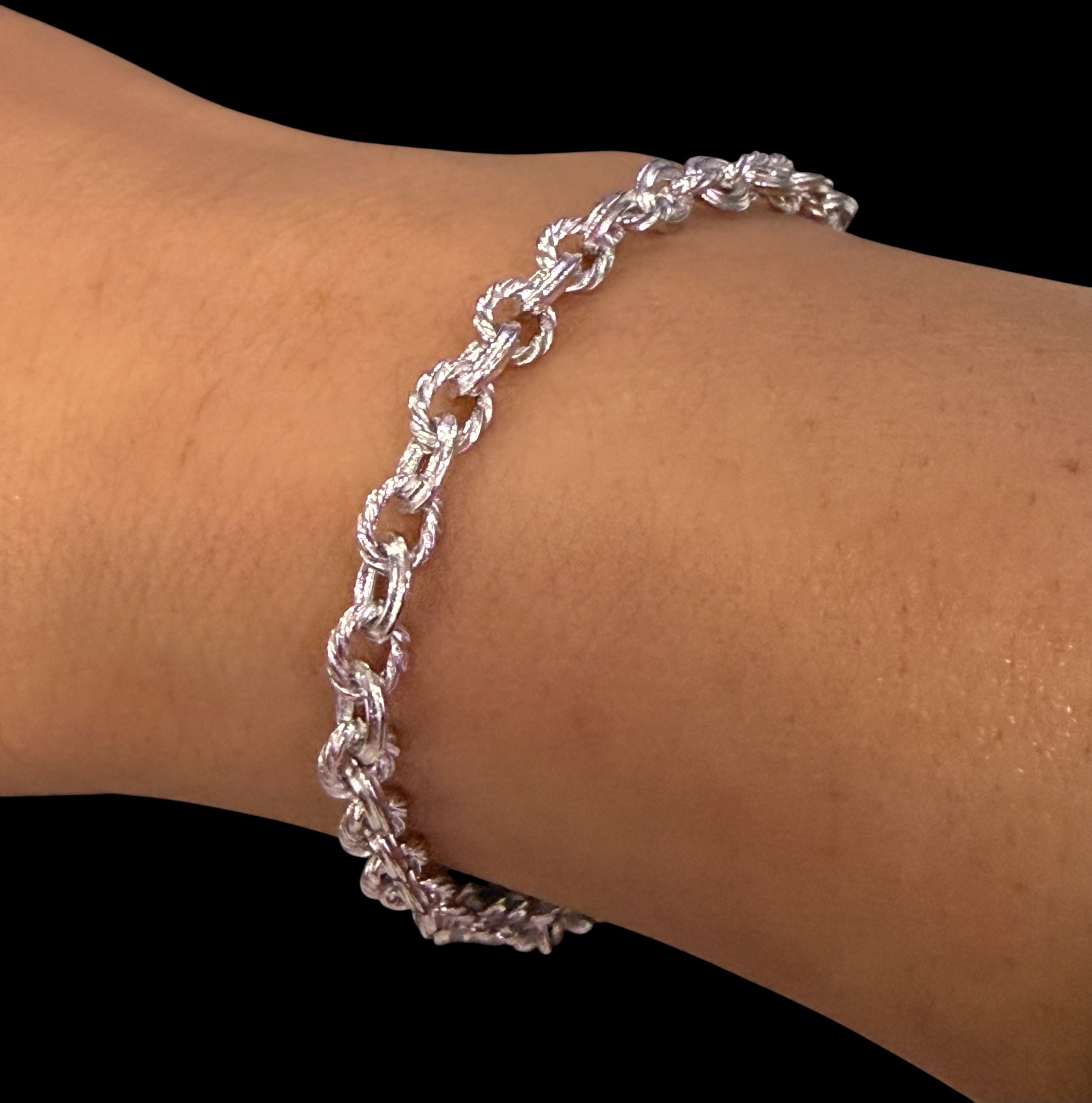 Handmade 925 sterling silver money chain 3.8mm bracelet