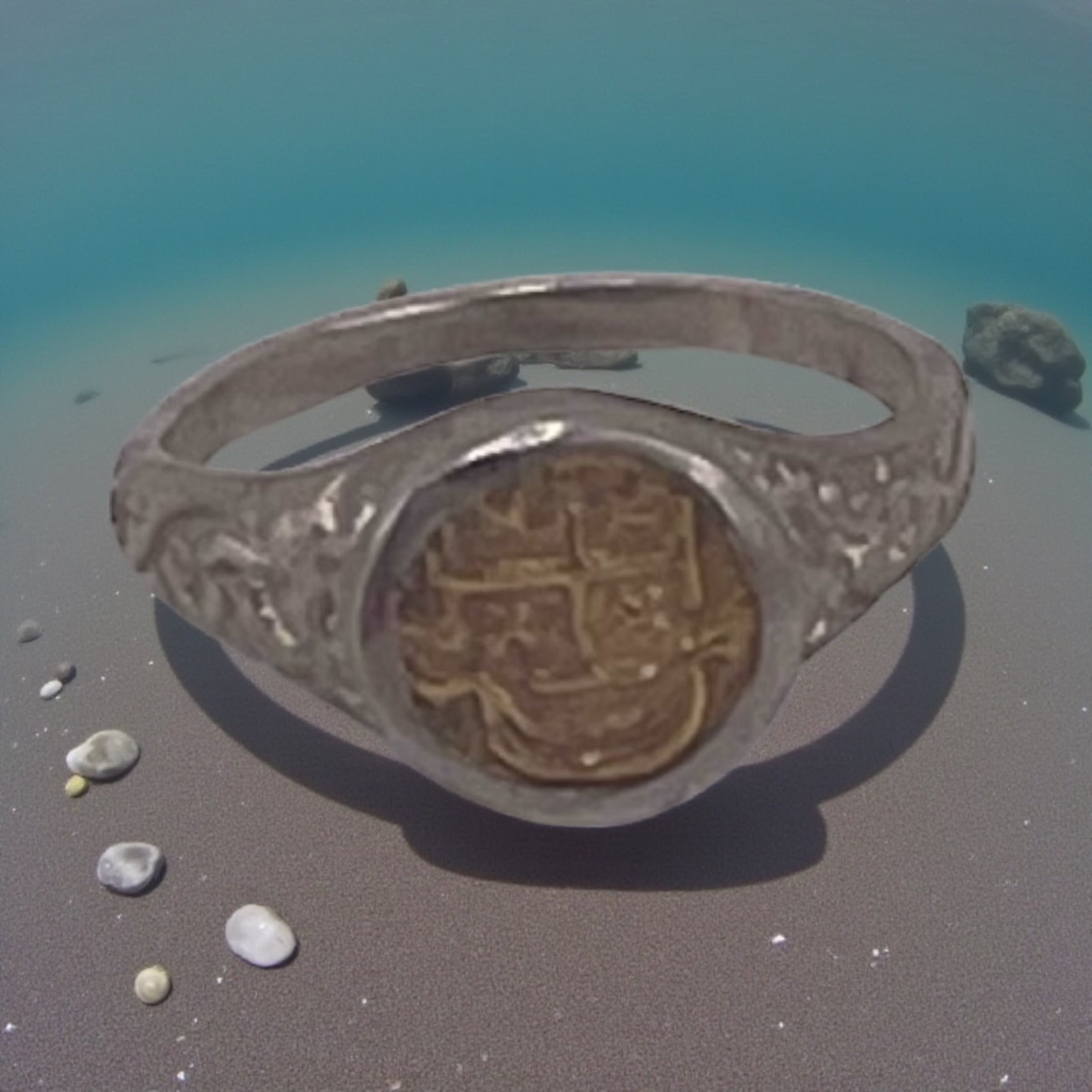 NUESTRA SENORA DE ATOCHA SILVER AND GOLD MINI COIN RING