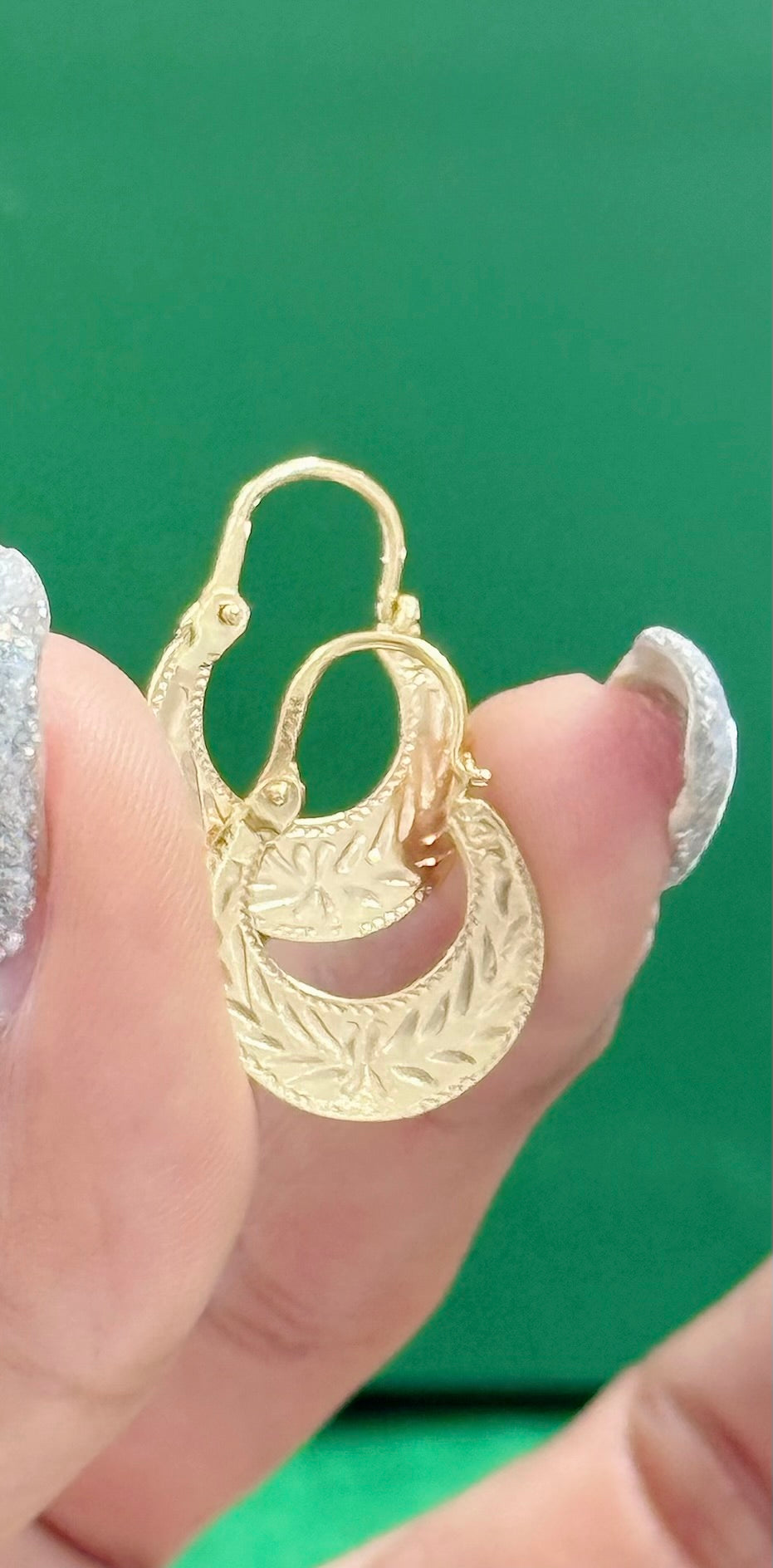 14K REAL GOLD HANDMADE MINI CUBAN HOOP EARRINGS